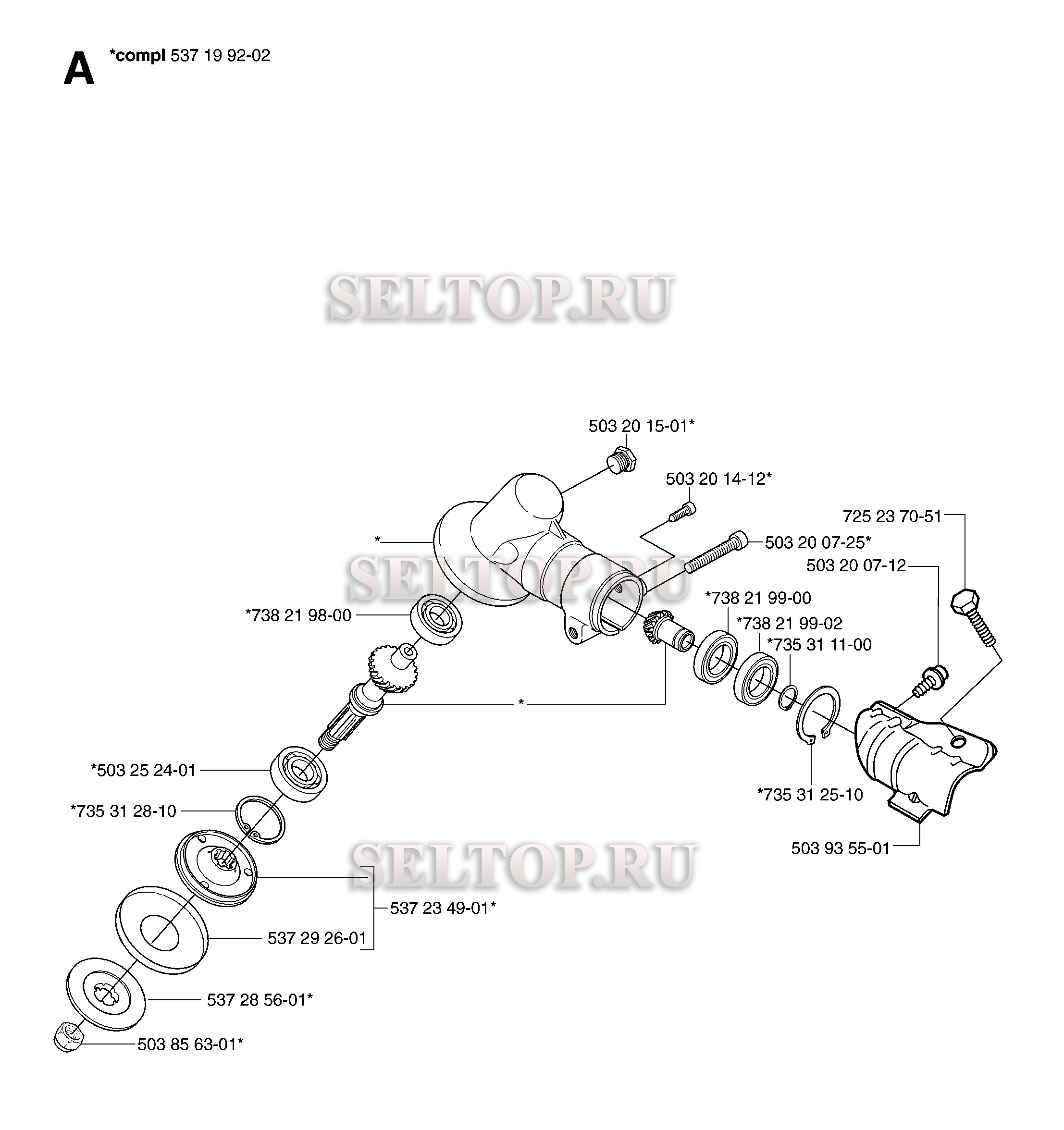 Редуктор для триммера Husqvarna 323 L (с 2007-01)