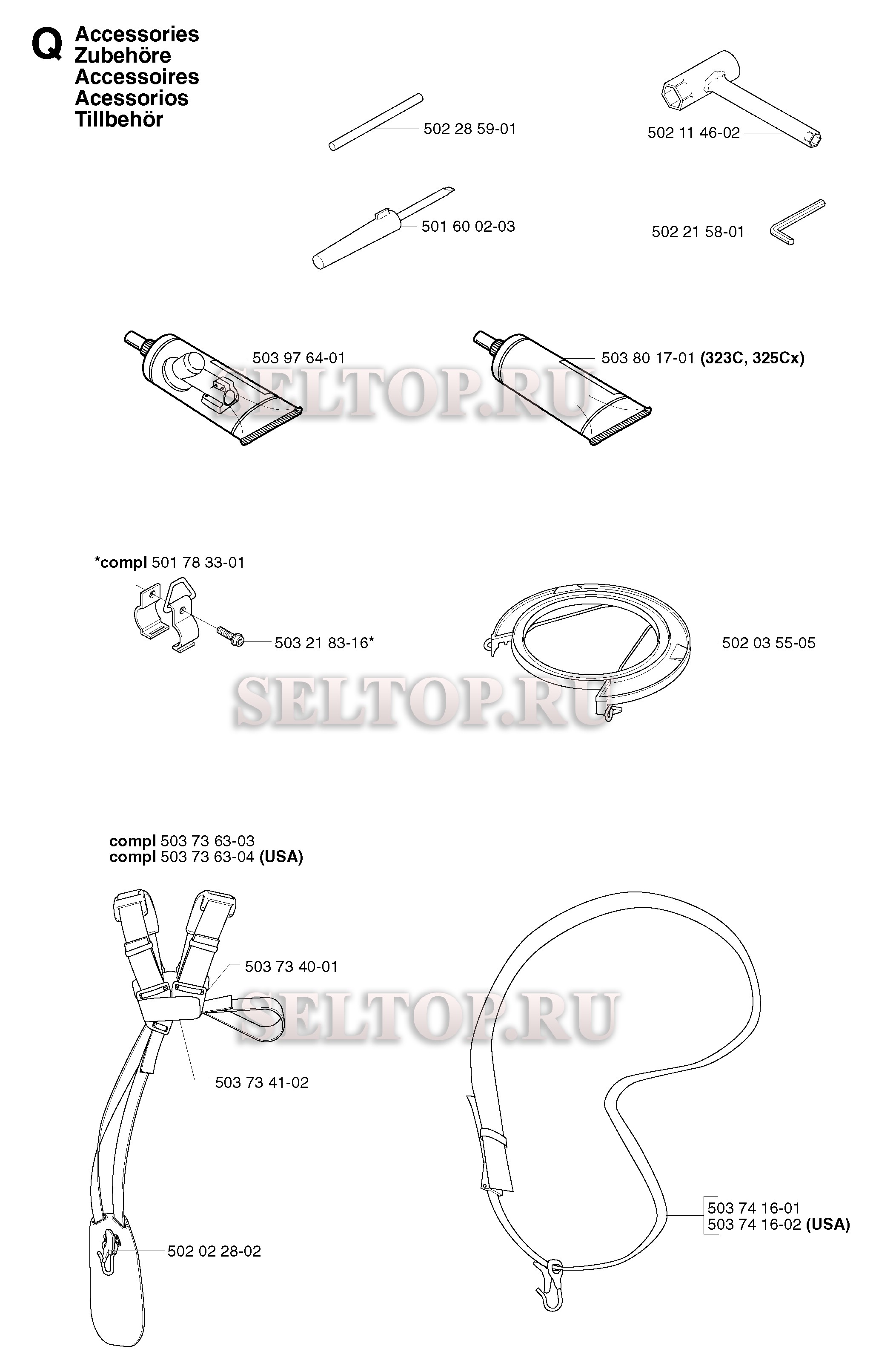 Аксессуары для триммера Husqvarna 325 CX (с 2002-01) (вариант 4)