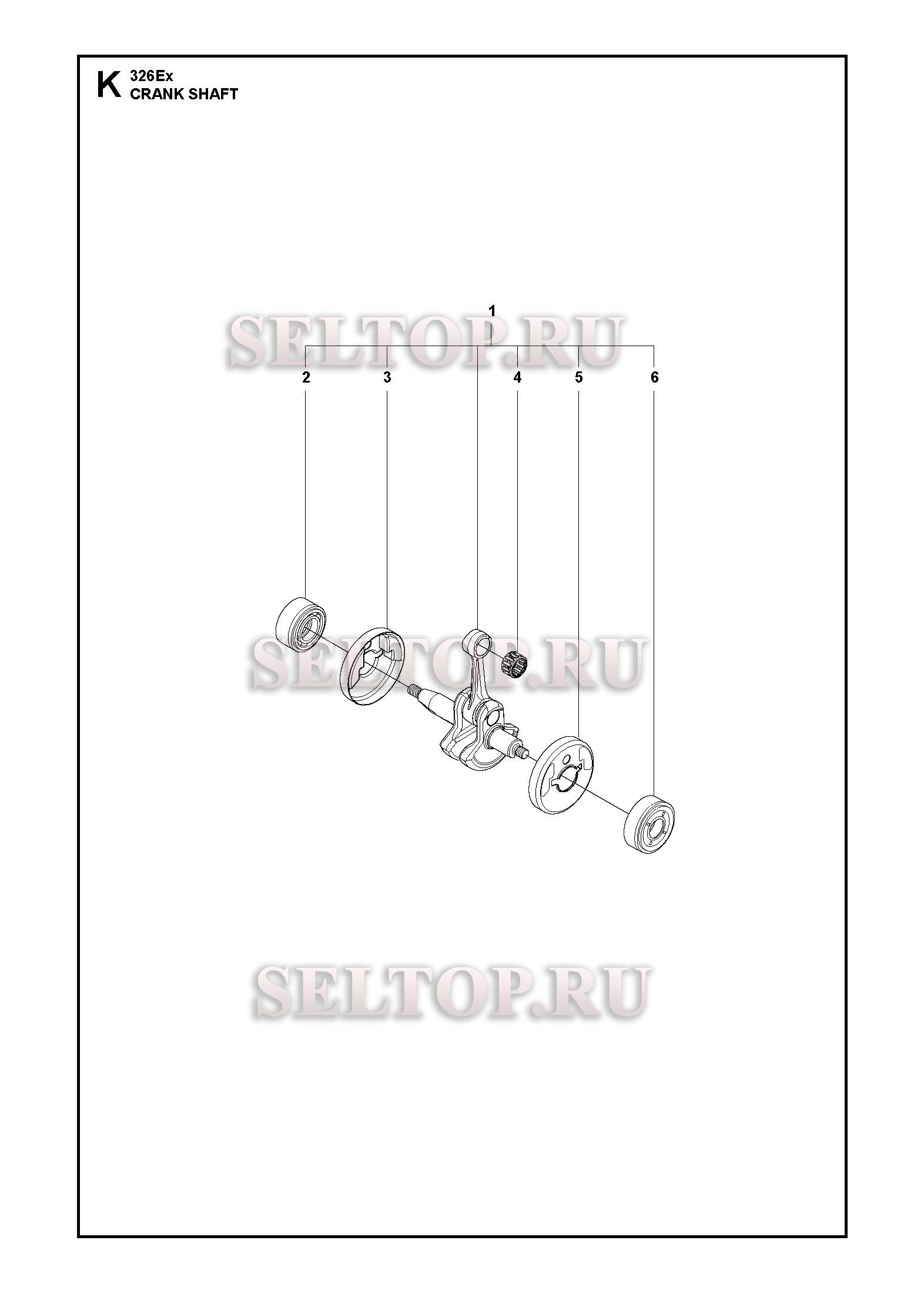 Коленвал для триммера Husqvarna 326 EX (с 2014-12)