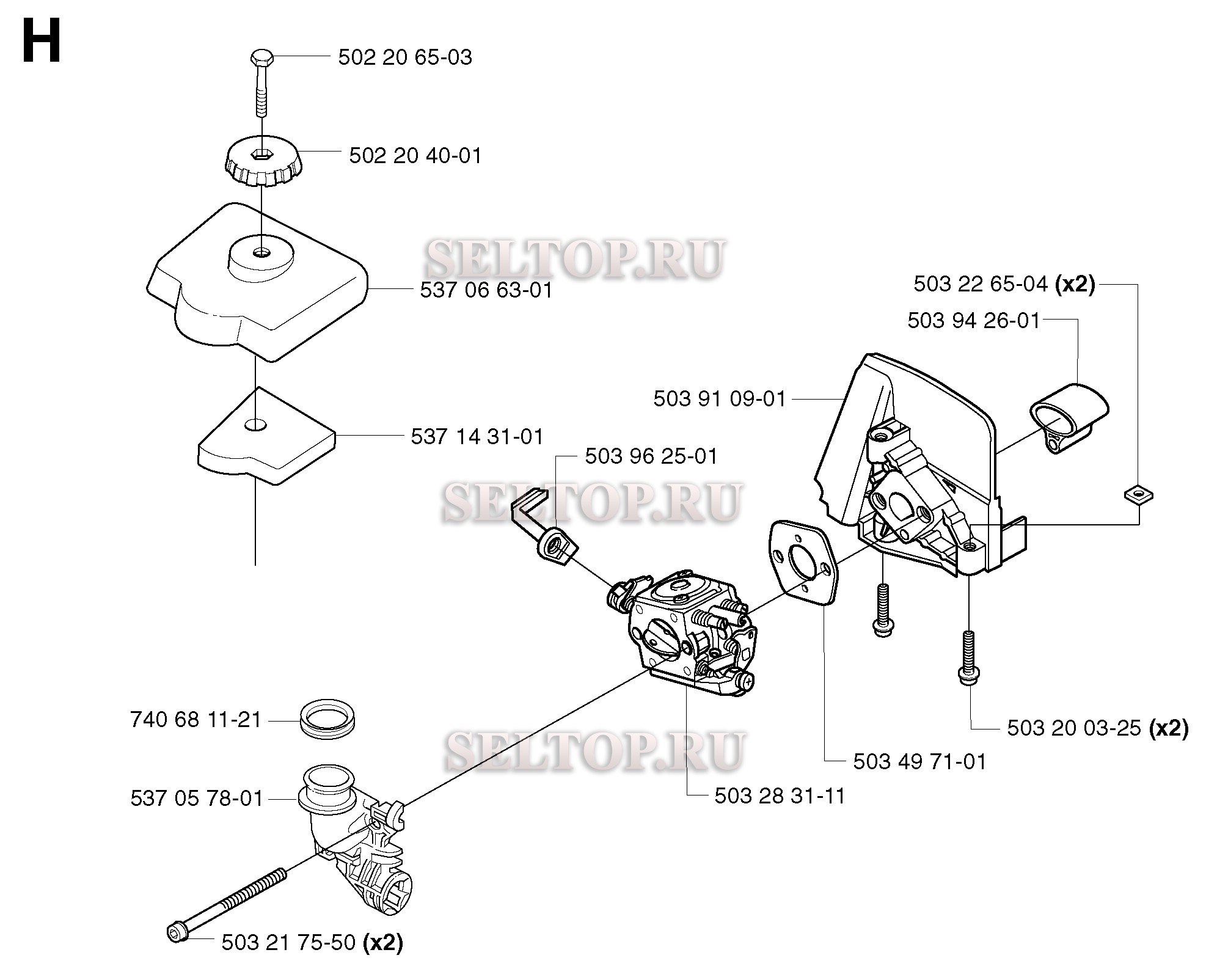 Карбюратор, воздушный фильтр для триммера Husqvarna 326 L (с 2002-02)