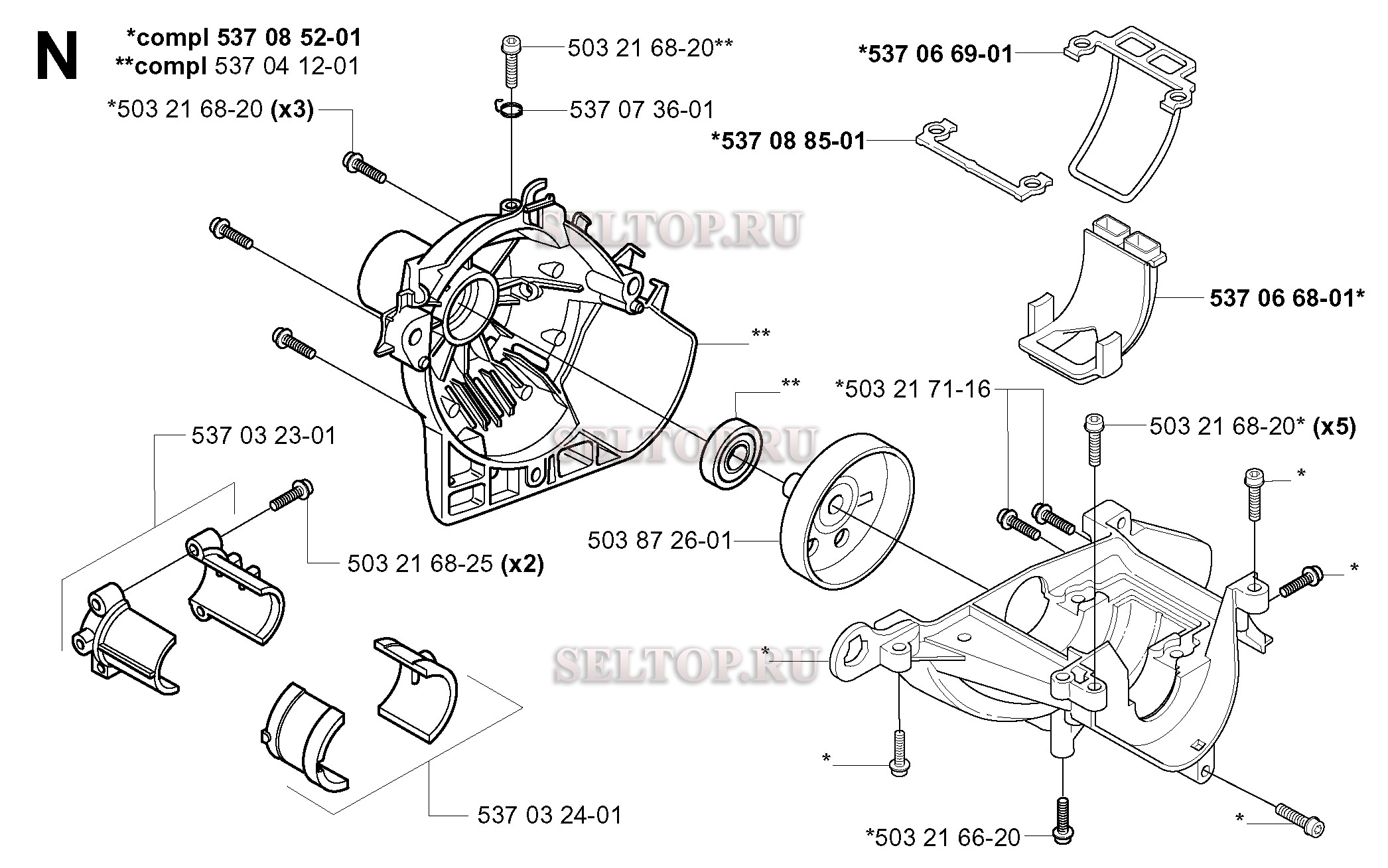 Картер для триммера Husqvarna 326 L (с 2001-03)