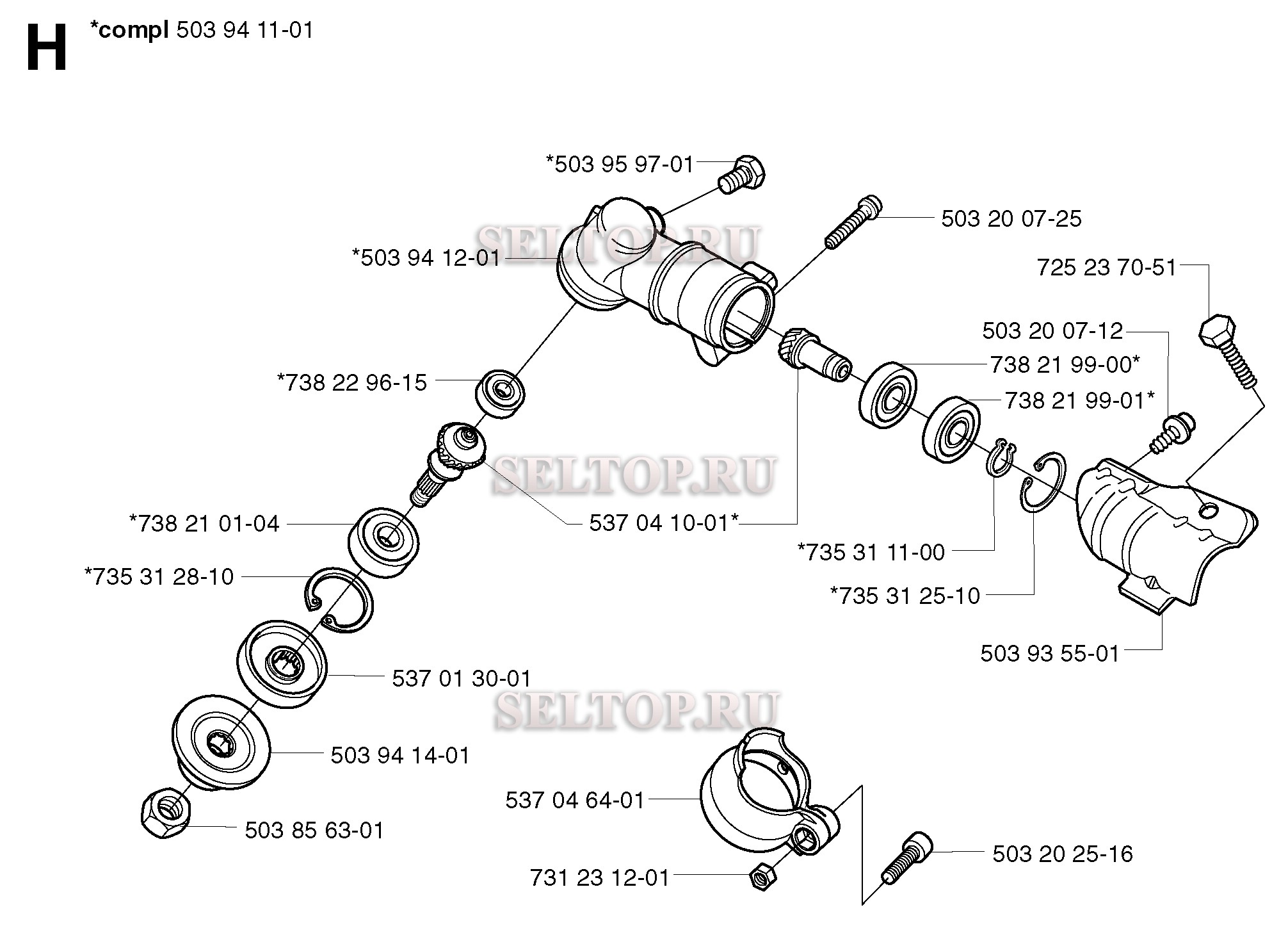 Редуктор для триммера Husqvarna 326 Lx (с 2002-08)