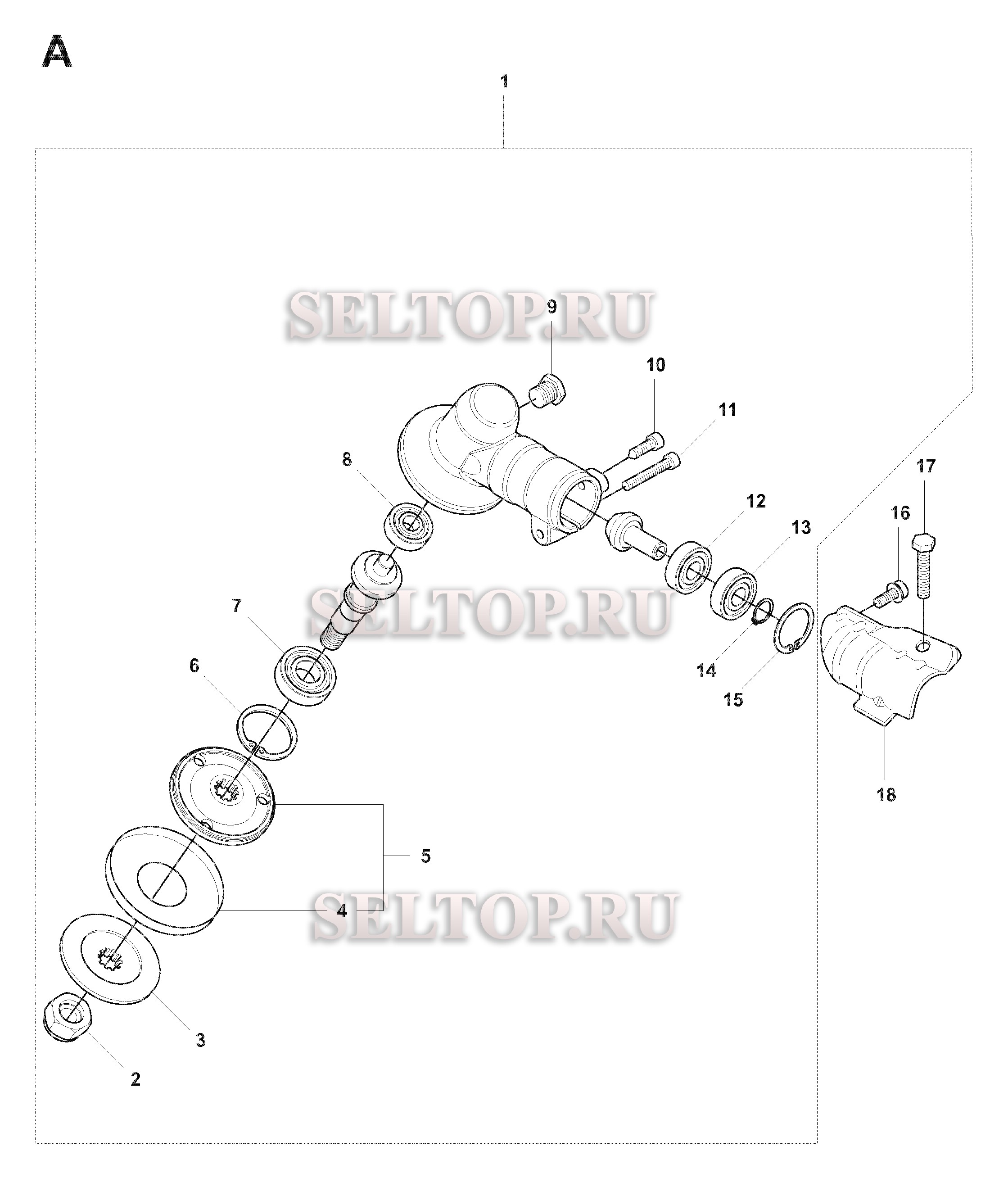 Редуктор для триммера Husqvarna 327 Lx (с 2008-03)