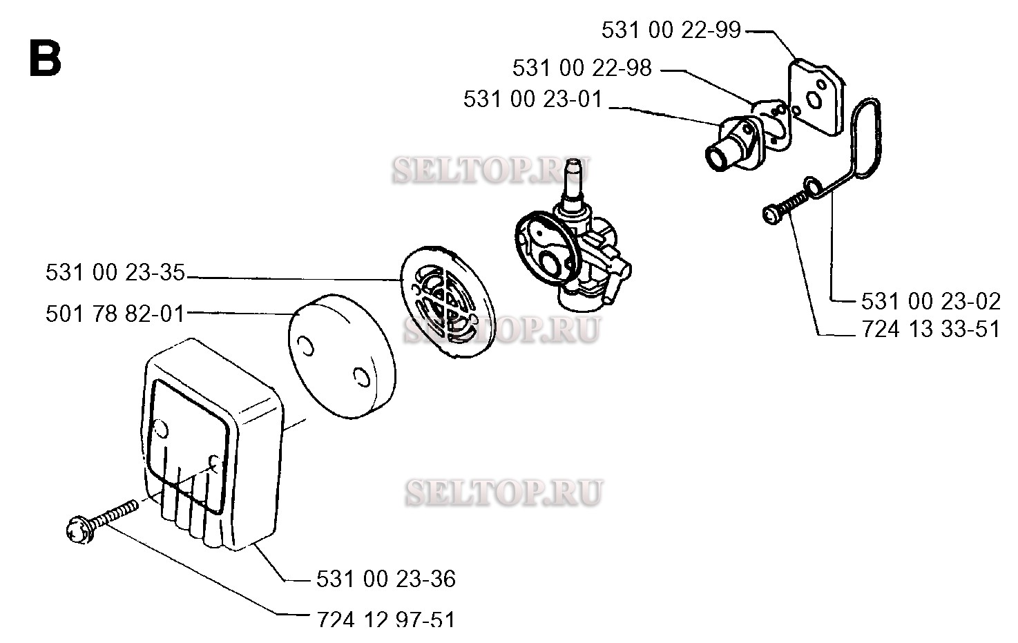 Карбюратор, воздушный фильтр для триммера Husqvarna 32 BT (с 1990-01)