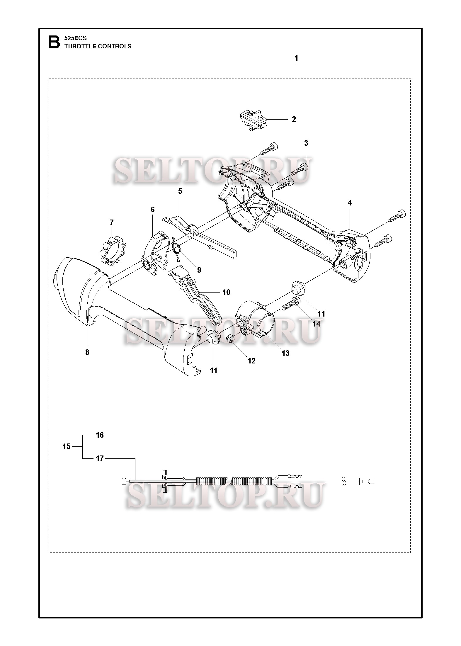 Управление дросселем для триммера Husqvarna 525 ECS (с 2015-11)