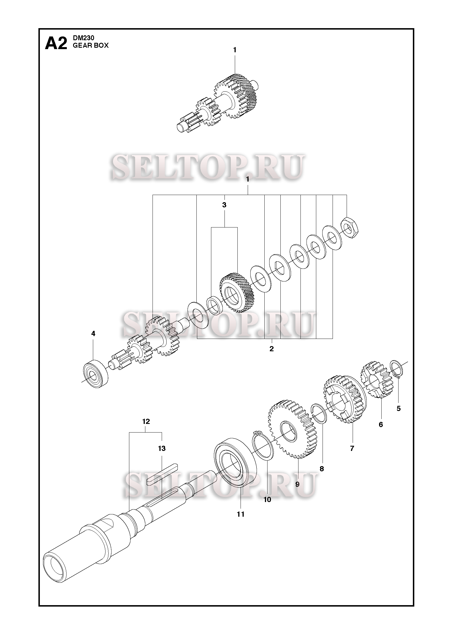 Редуктор для Husqvarna DM 230 (с 2012-06)