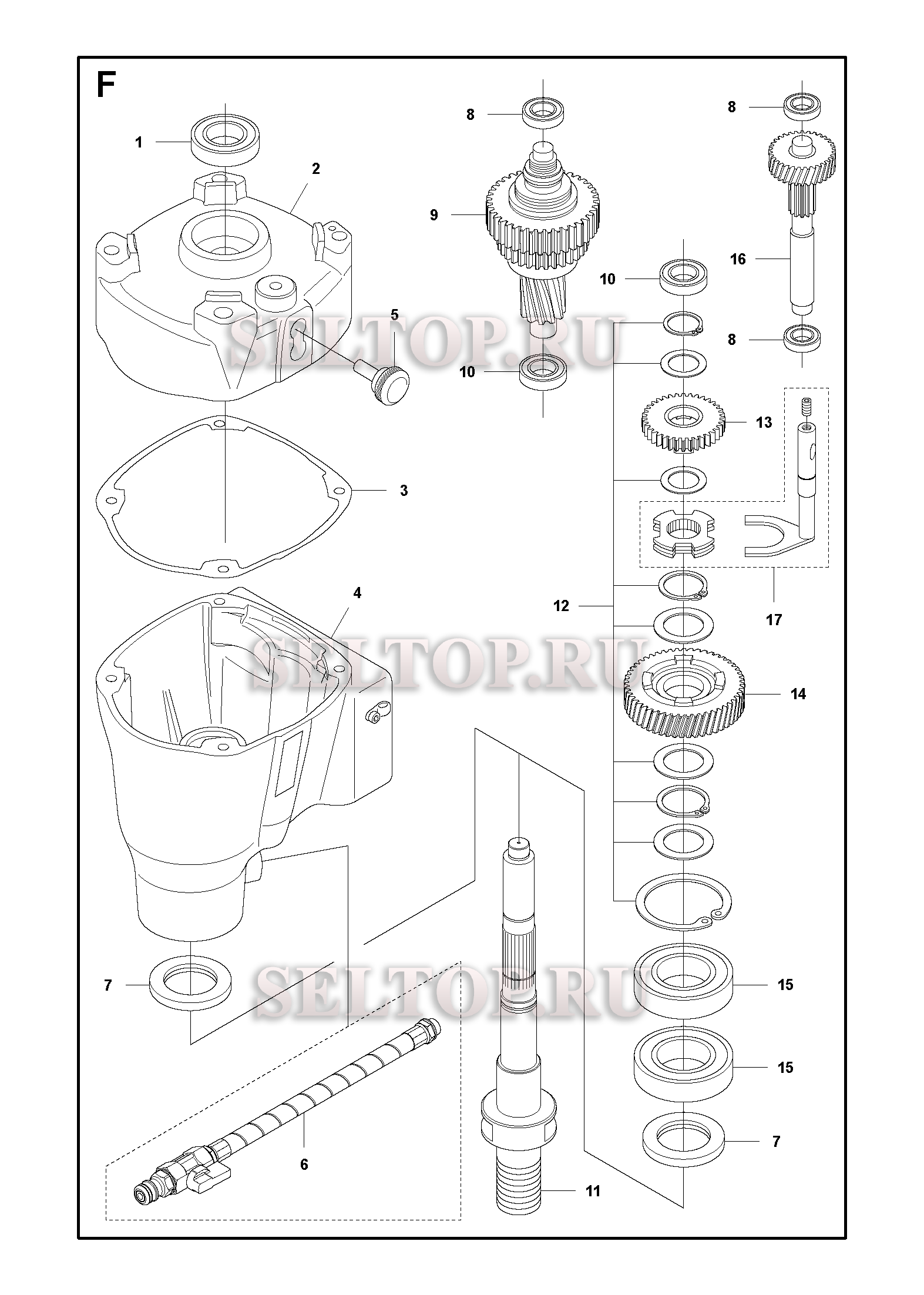 Редуктор для Husqvarna DMS 240 (с 2015-01)