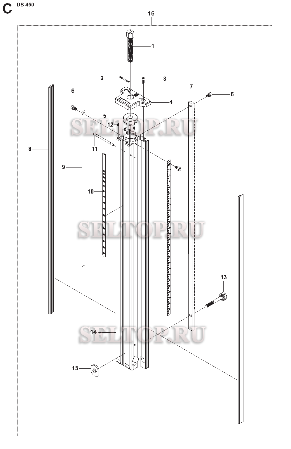 Стойка в сборе для Husqvarna DS 450 (с 2010-02)