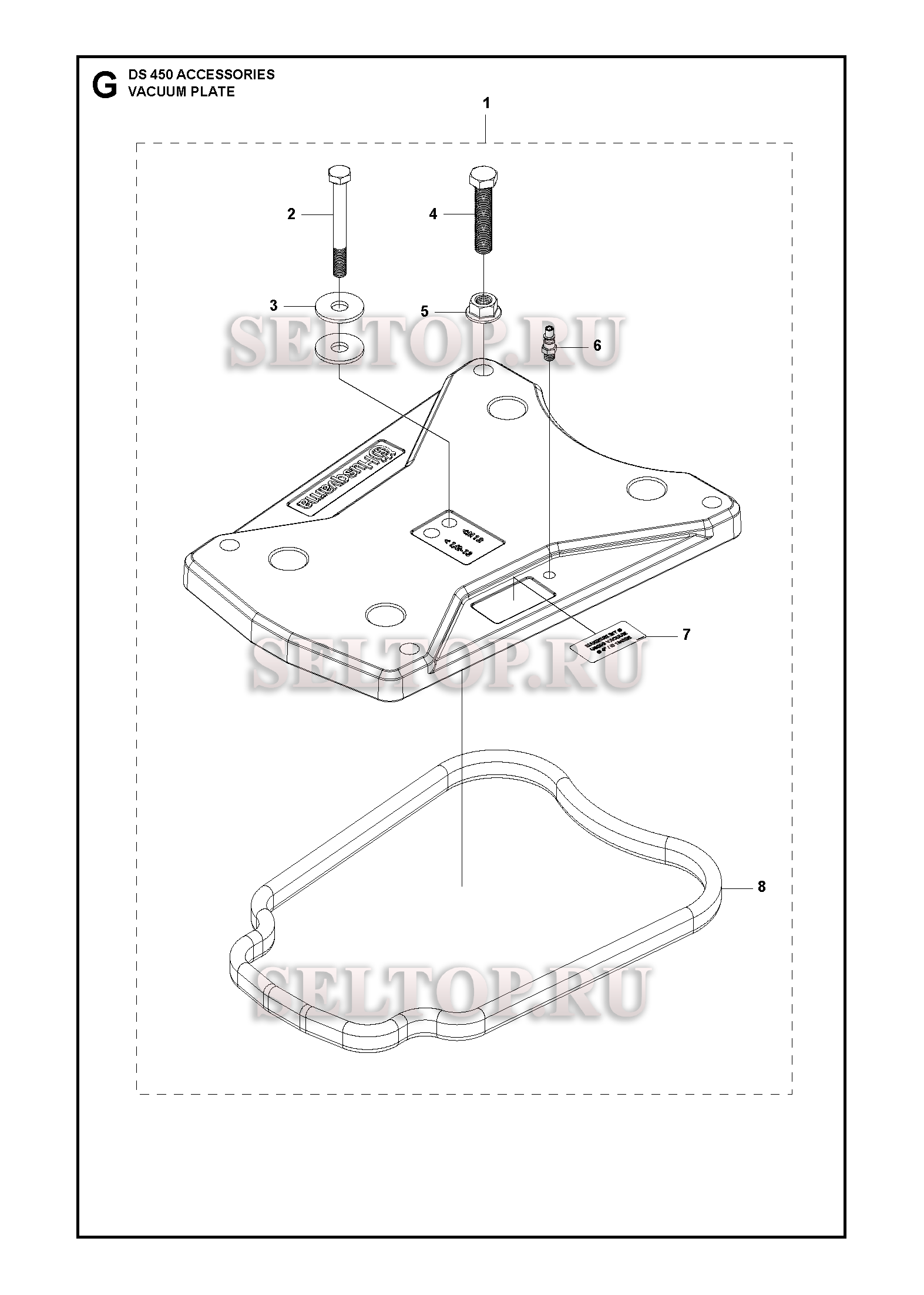 Вакуумная плита для Husqvarna DS 450 (с 2012-05)