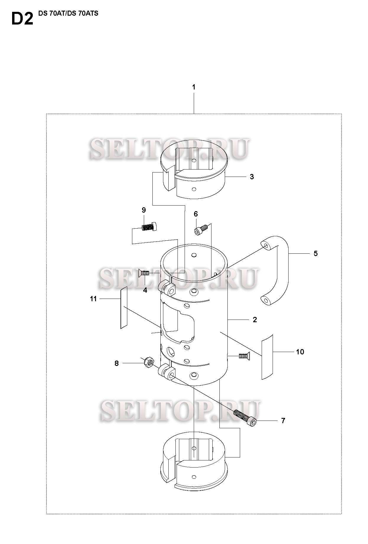 Корпус измельчителя для Husqvarna DS 70 AT (с 2008-05)