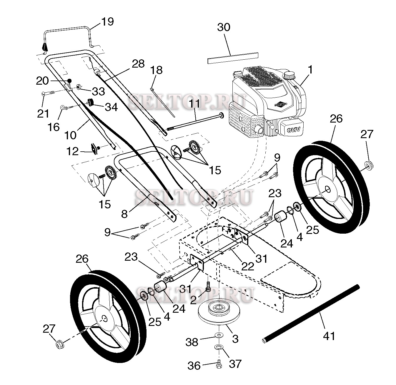 Каркас для триммера Husqvarna HU675HWT (артикул модели 96173000600) (с 2015-10)