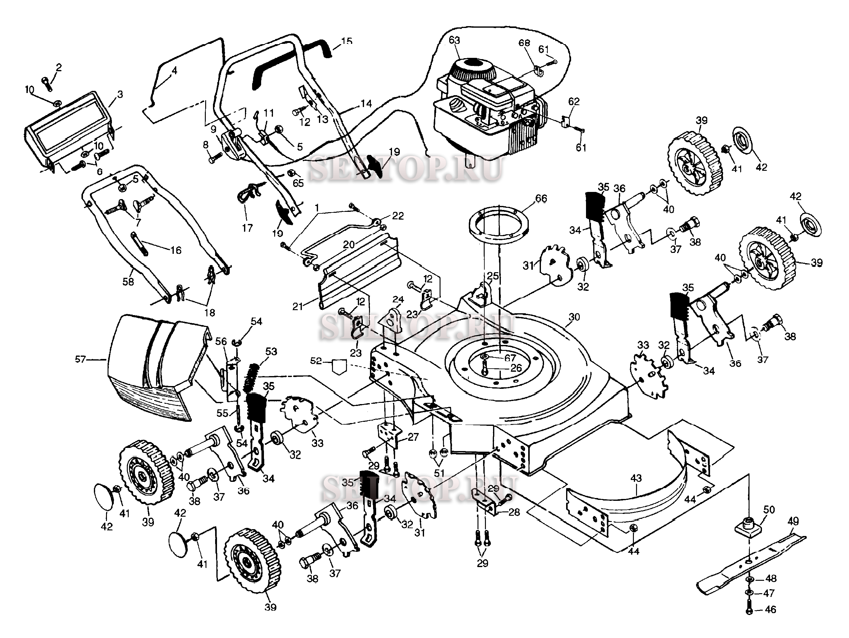 Схема двигателя газонокосилки