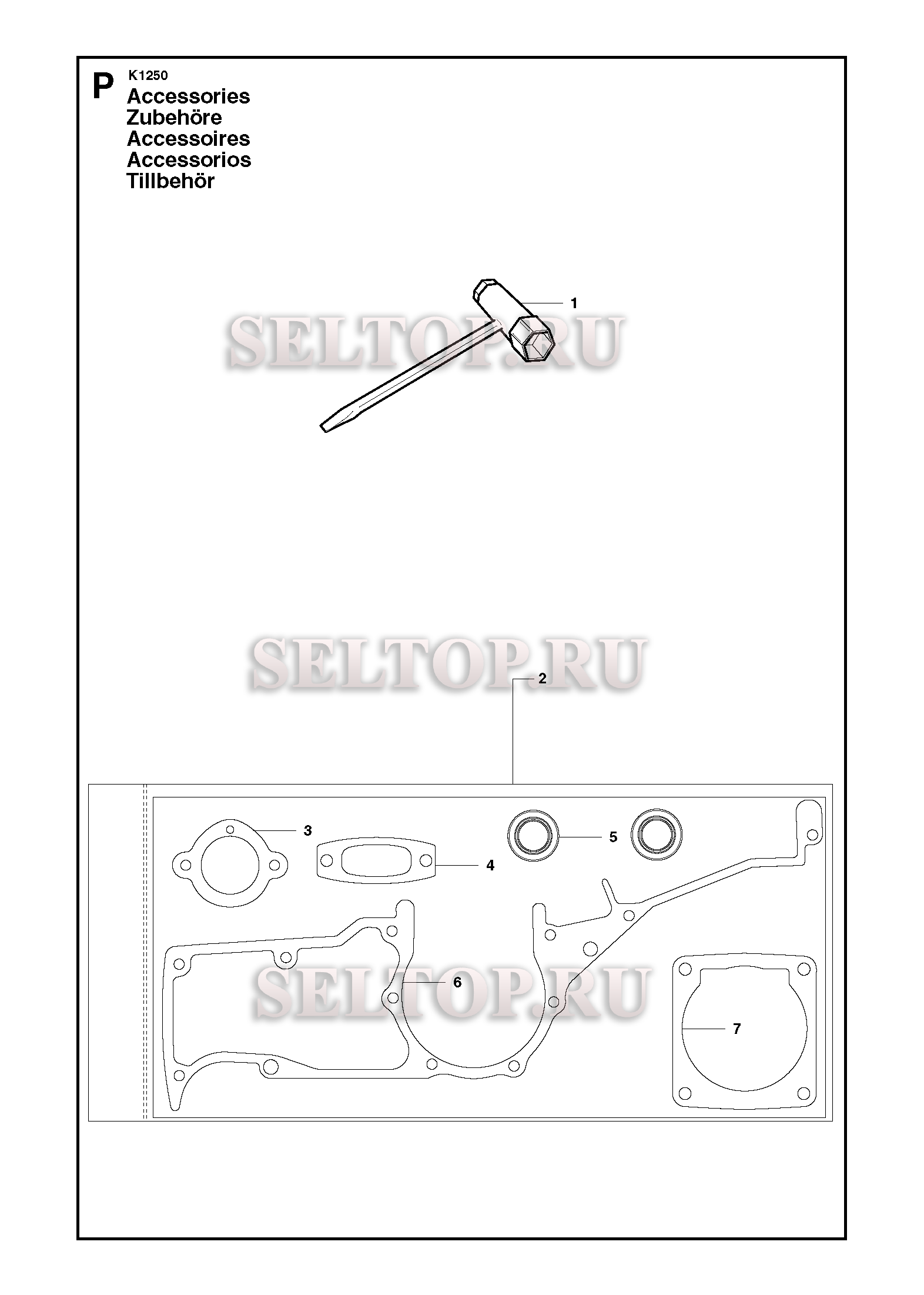 Аксессуары для резчика Husqvarna K1250 Rail (с 2007-01)