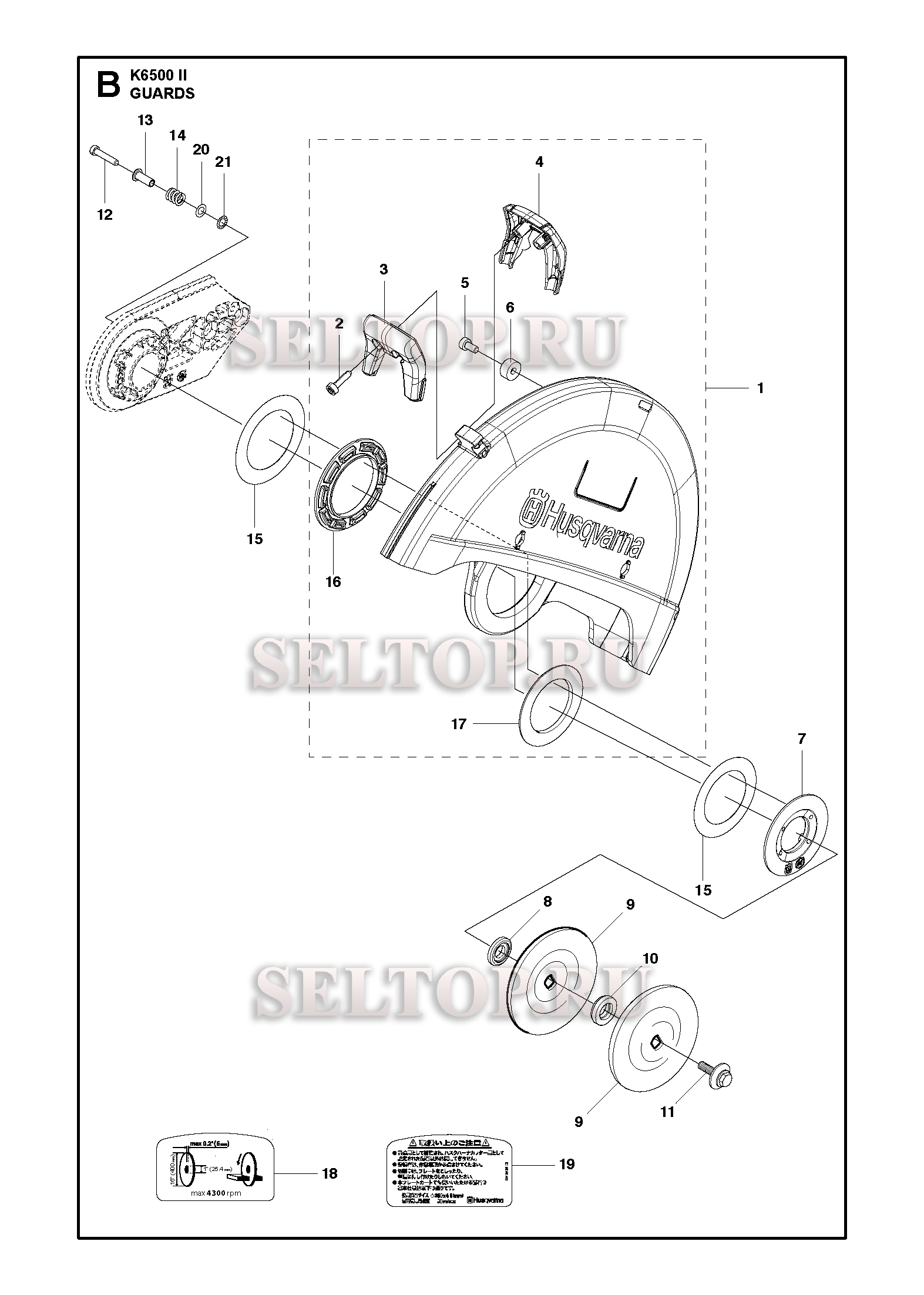 Защита для резчика Husqvarna K6500 II (с 2016-06)