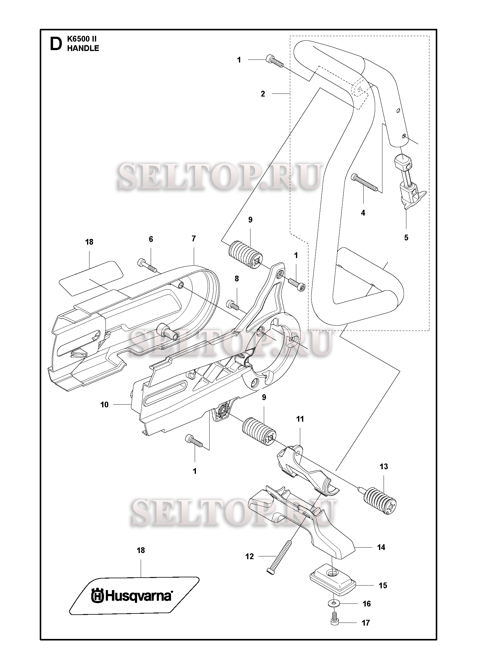 Ручка для резчика Husqvarna K6500 II (с 2016-06)