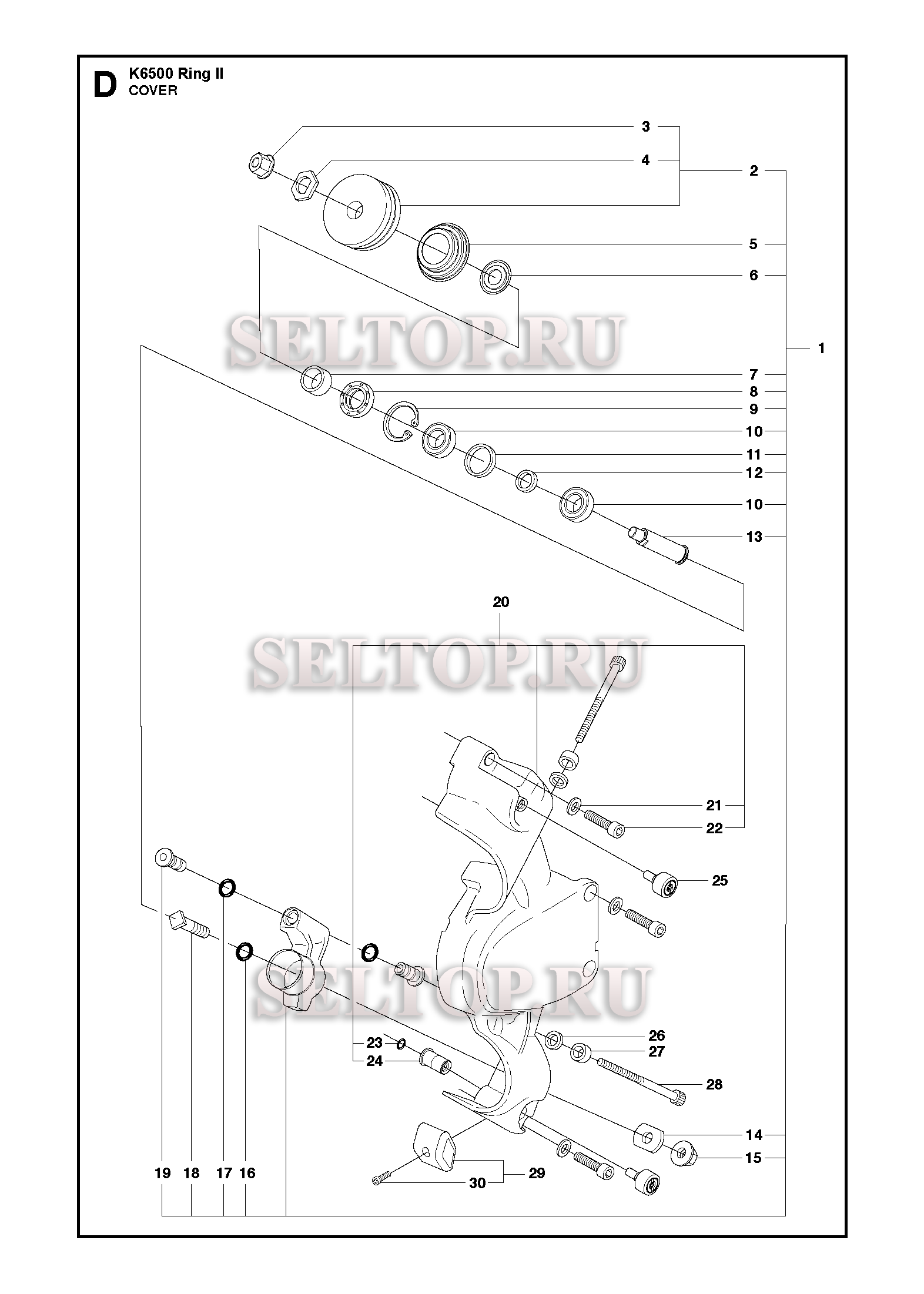 Крышка для резчика Husqvarna K6500 RING II (с 2018-06)