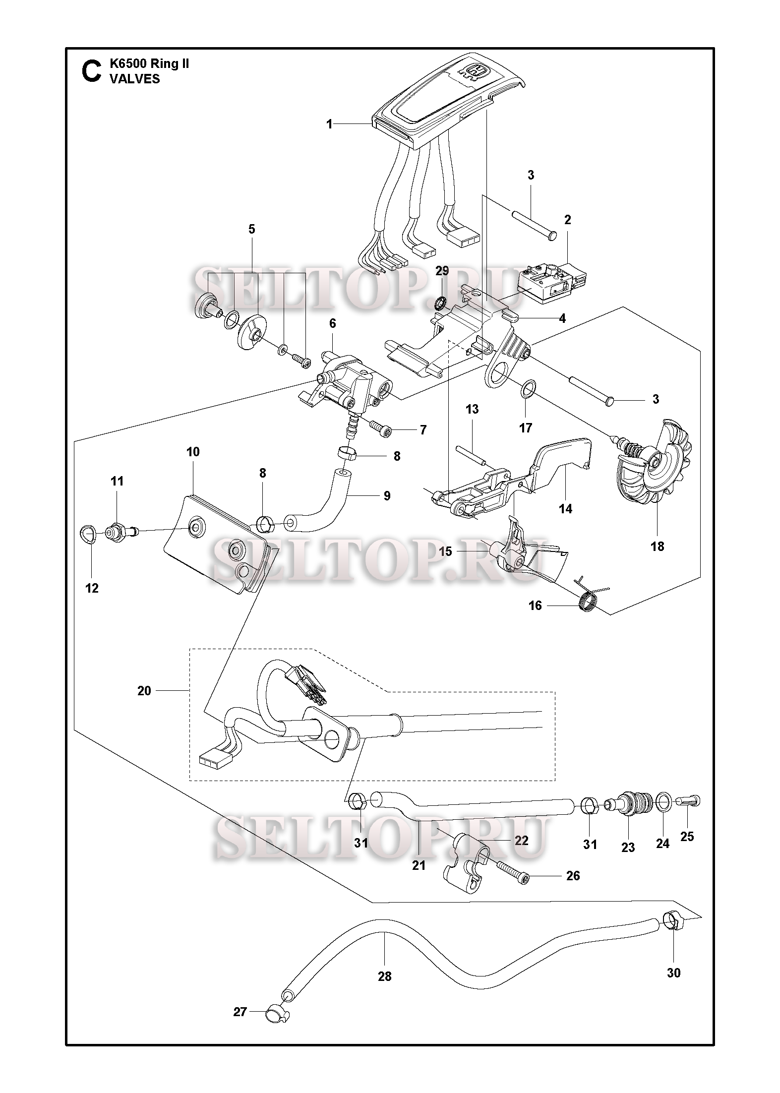 Клапаны для резчика Husqvarna K6500 RING II (с 2018-06)