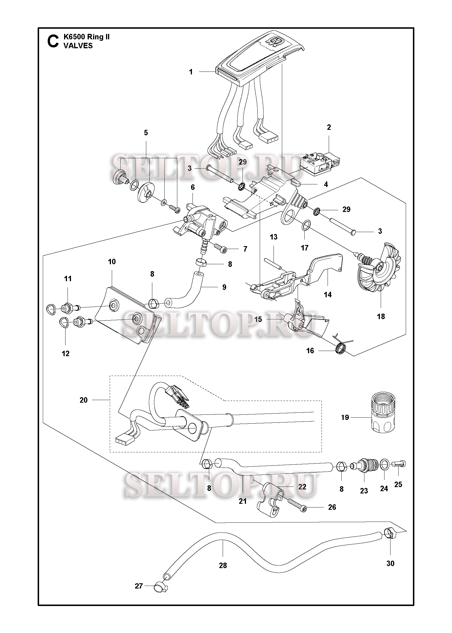 Клапаны для резчика Husqvarna K6500 RING II (с 2016-12)