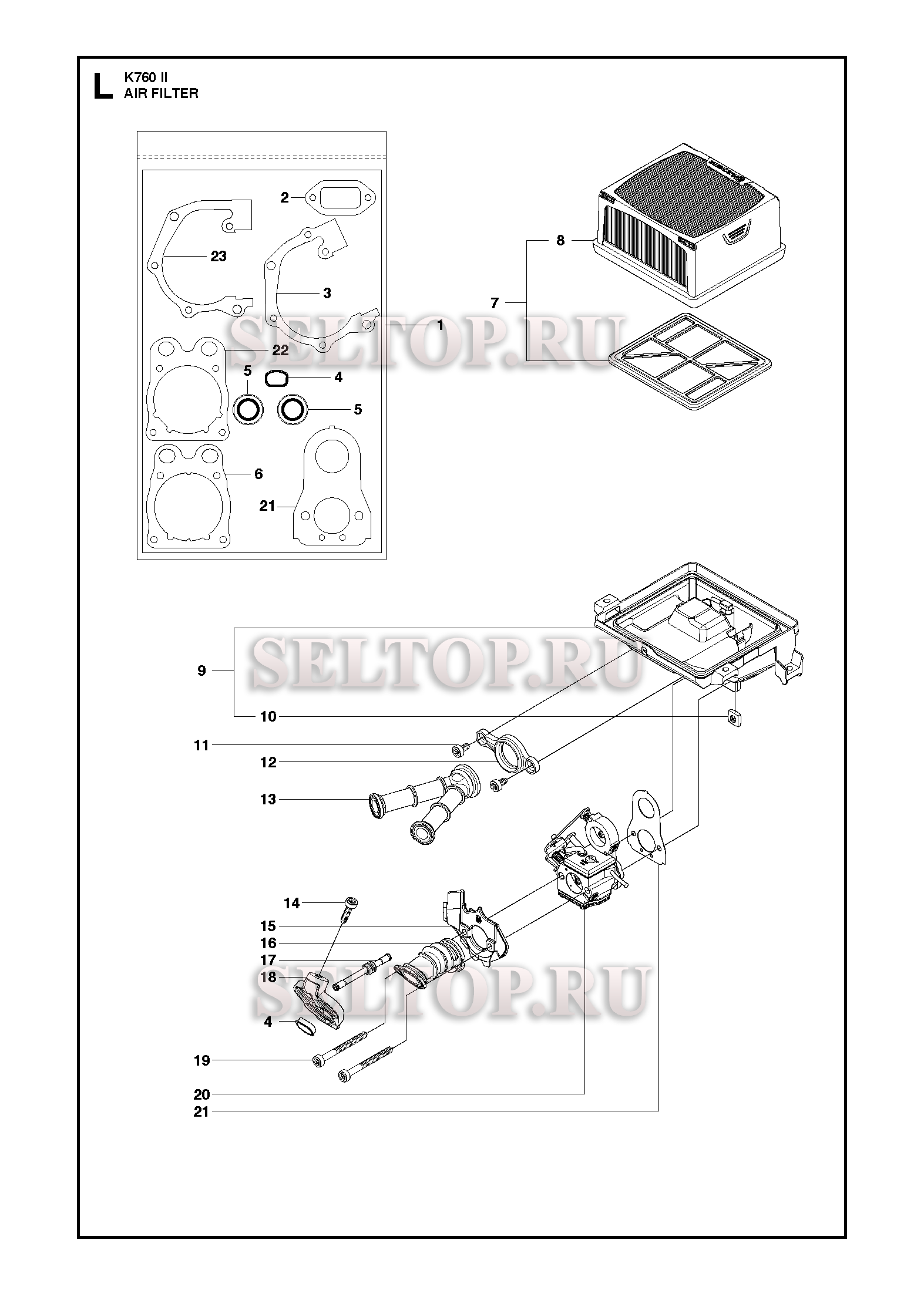 Фильтр для резчика Husqvarna K760 II (с 2013-02)