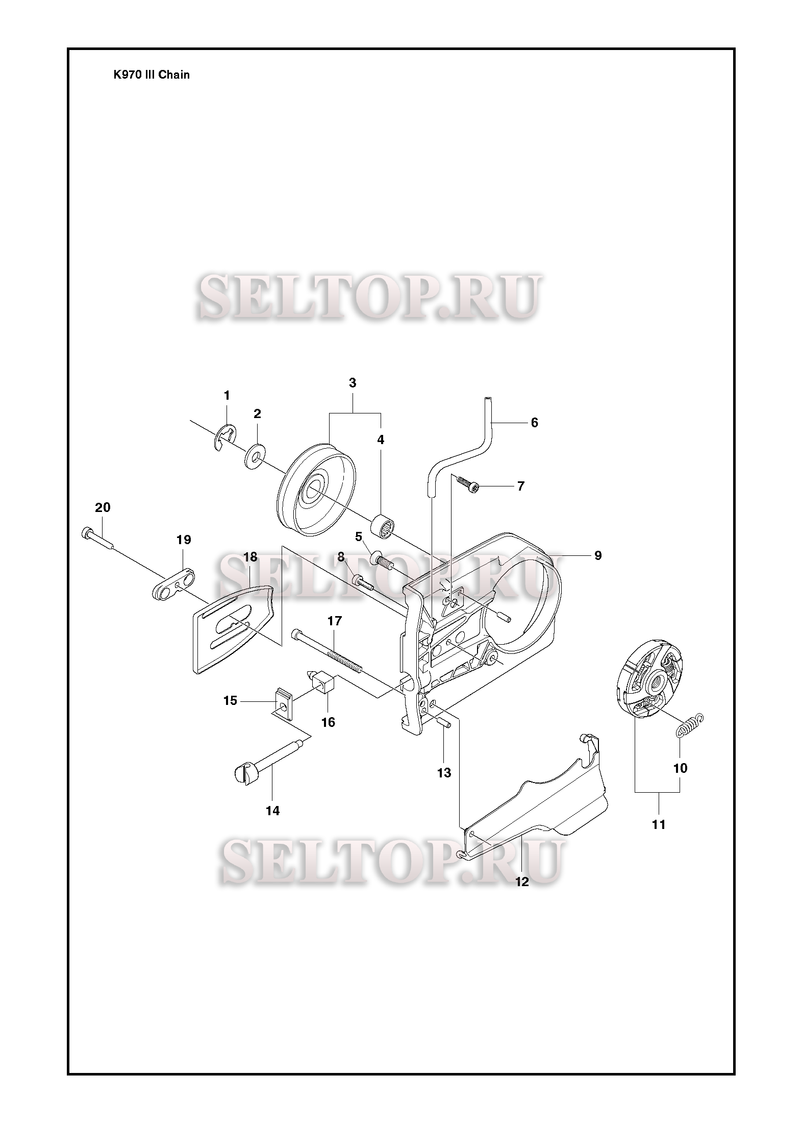 Сцепление для резчика Husqvarna K970 III CHAIN2-BOLT (с 2018-06)
