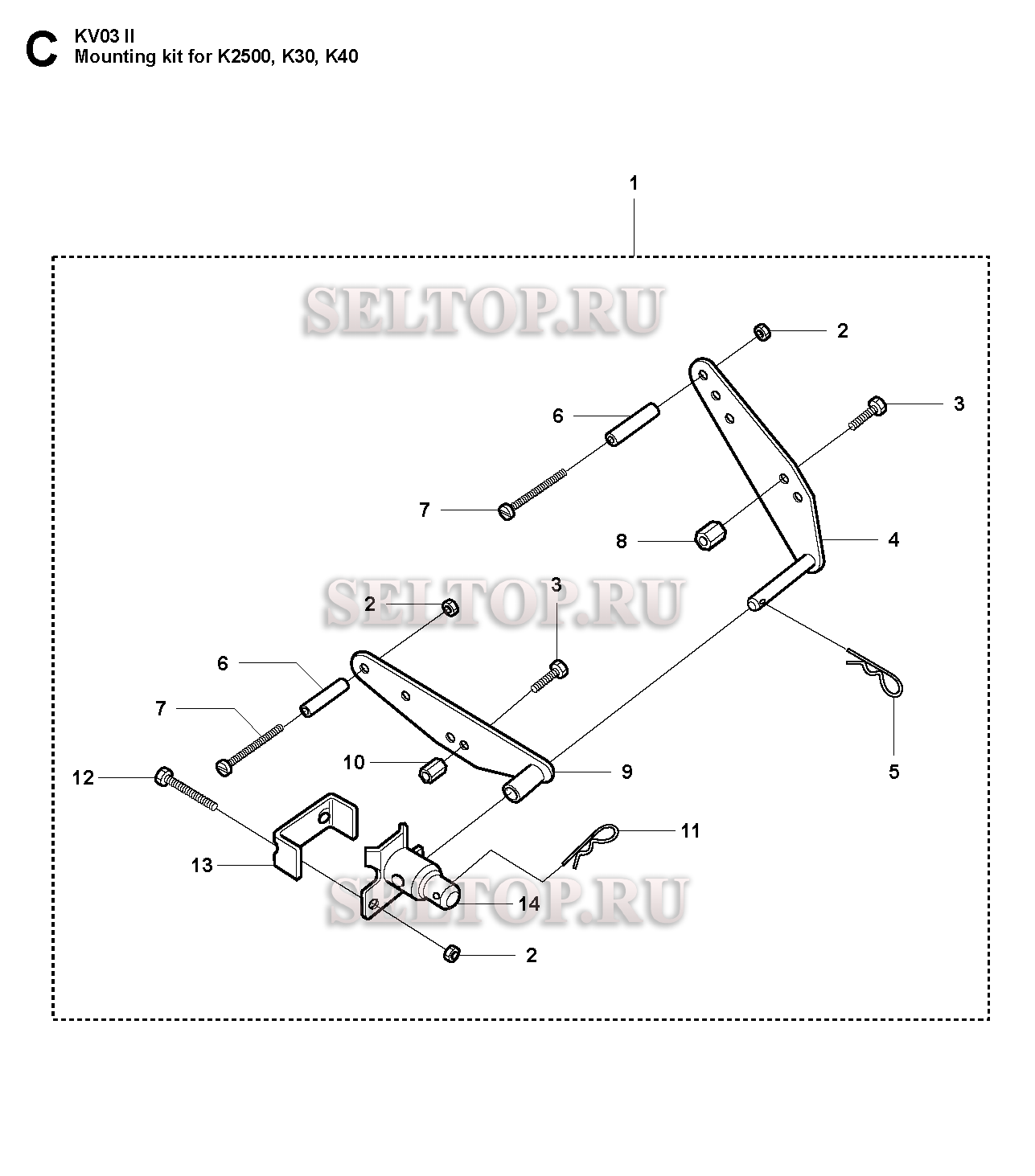 Монтажный комплект для K2500,К30,К40 для резчика Husqvarna KV 03 (с 2007-01)