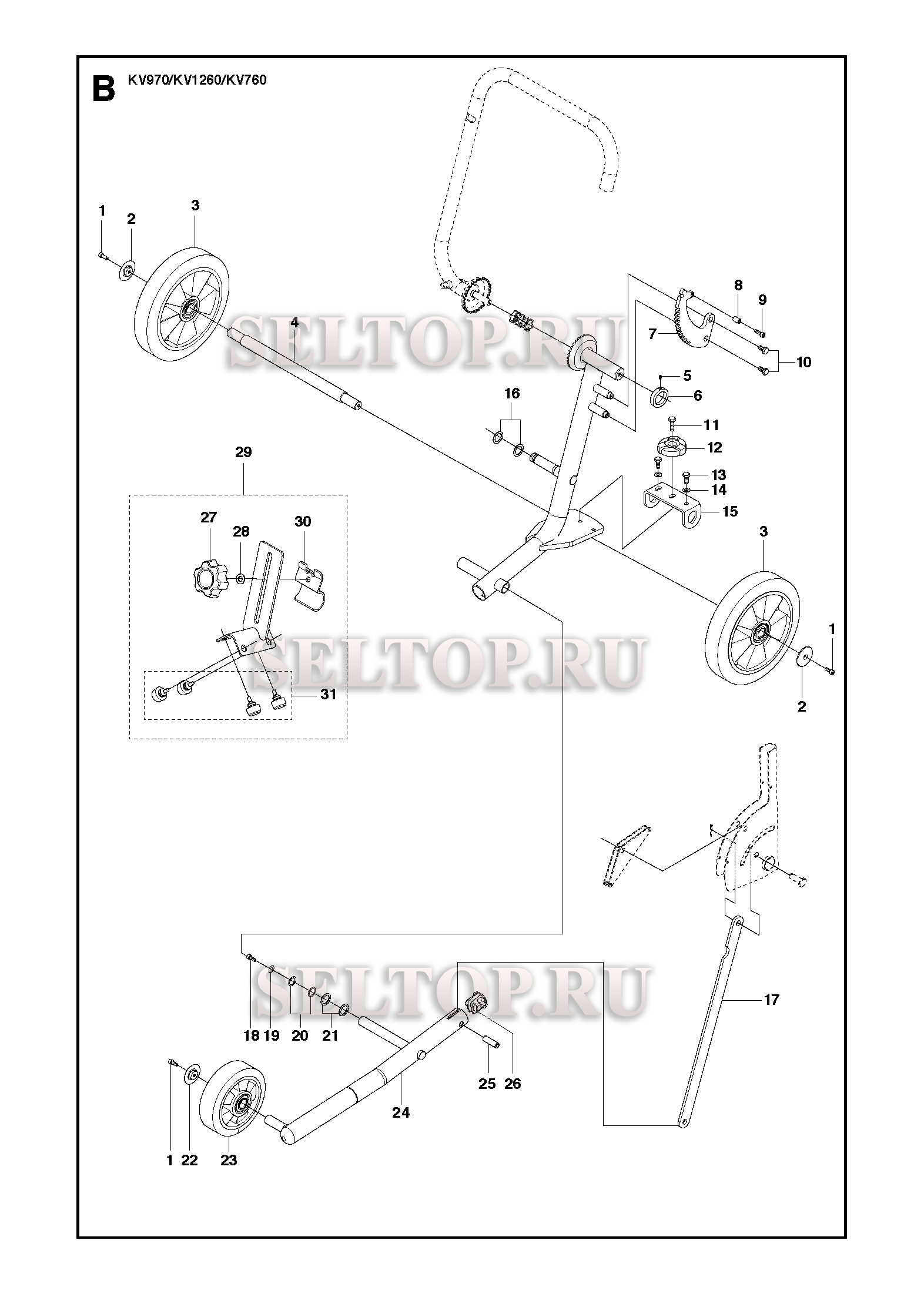 Рамка для резчика Husqvarna KV760 (с 2015-06)