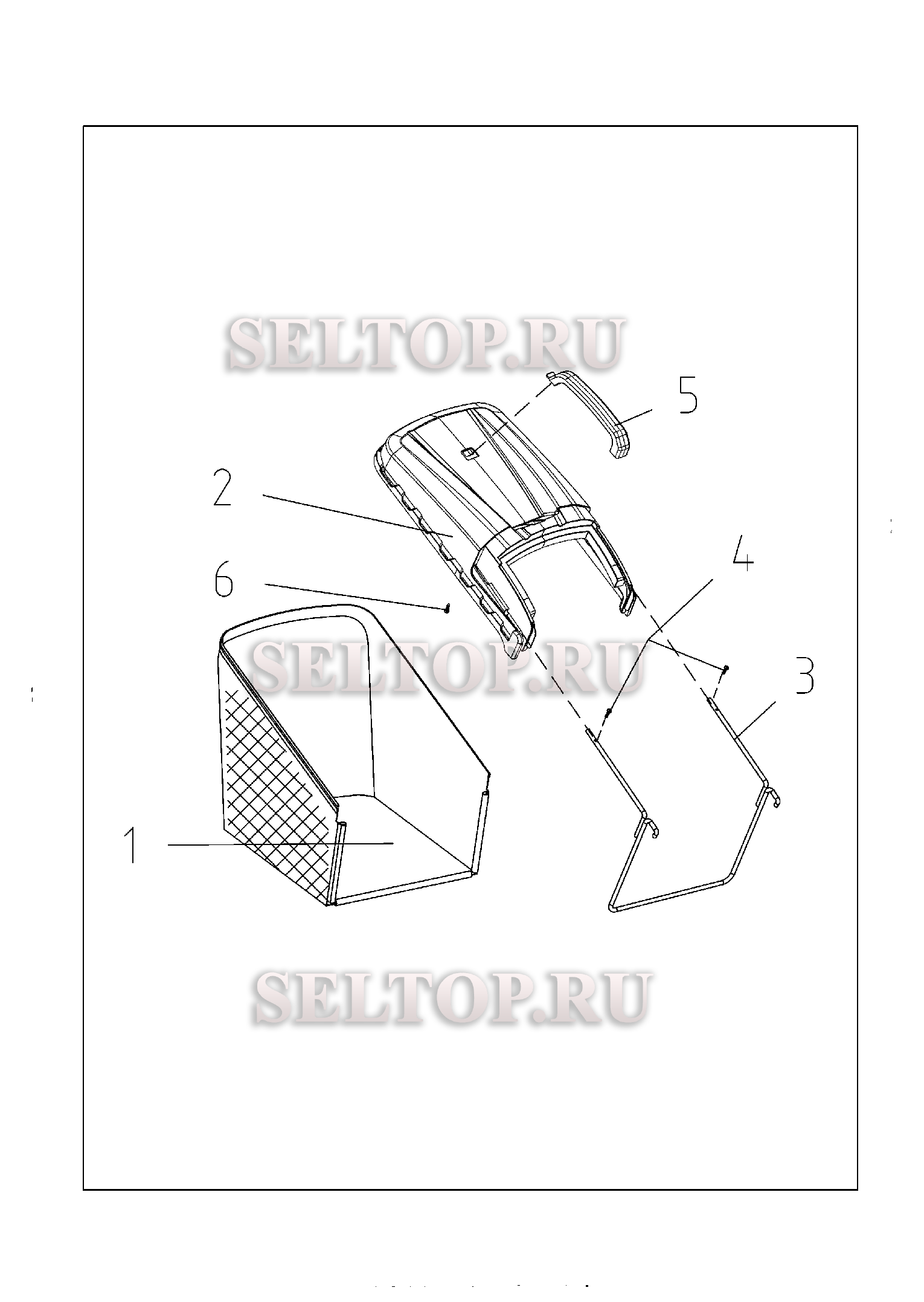 Травосборник для газонокосилки Husqvarna LC 140 S артикул модели 967320101 (с 2016-09)
