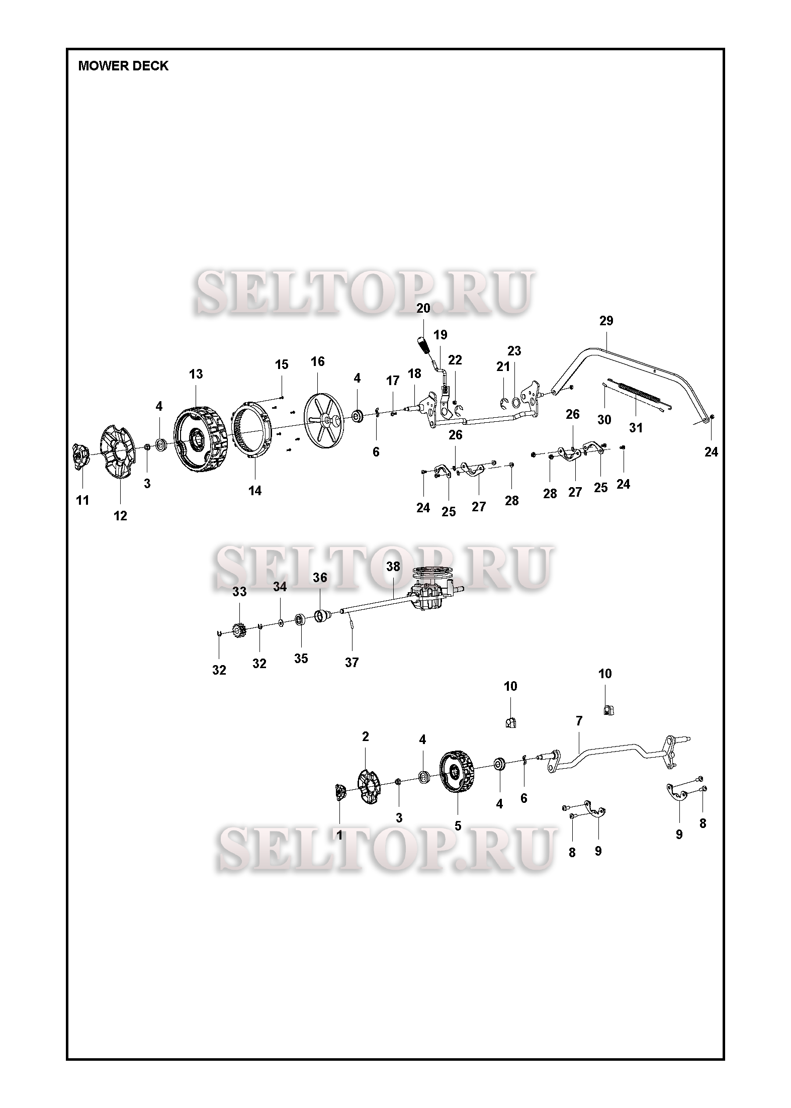 Дека для газонокосилки Husqvarna LC 140 S артикул модели 967320101 (с 2016-09)