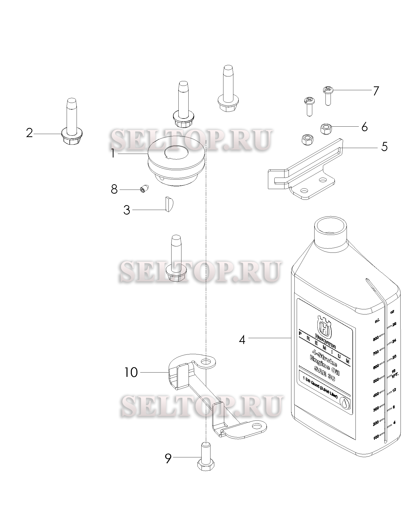 Крепление двигателя для газонокосилки Husqvarna W 21 SBK артикул модели 968999286 (с 2007-03)