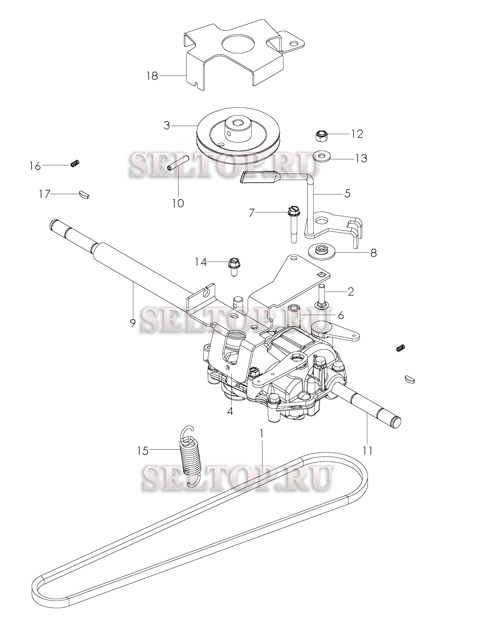 Трансмиссия для газонокосилки Husqvarna W 21 SBK артикул модели 968999286 (с 2007-03)