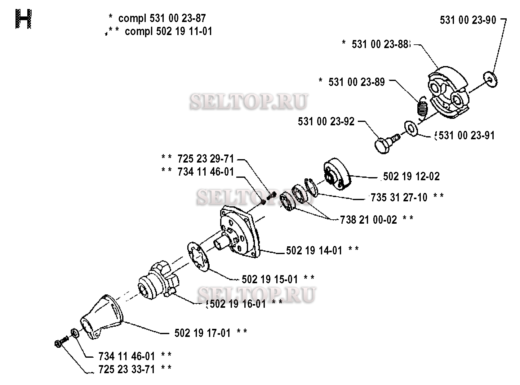 Сцепление для триммера Husqvarna 125 R (c 1992-01)