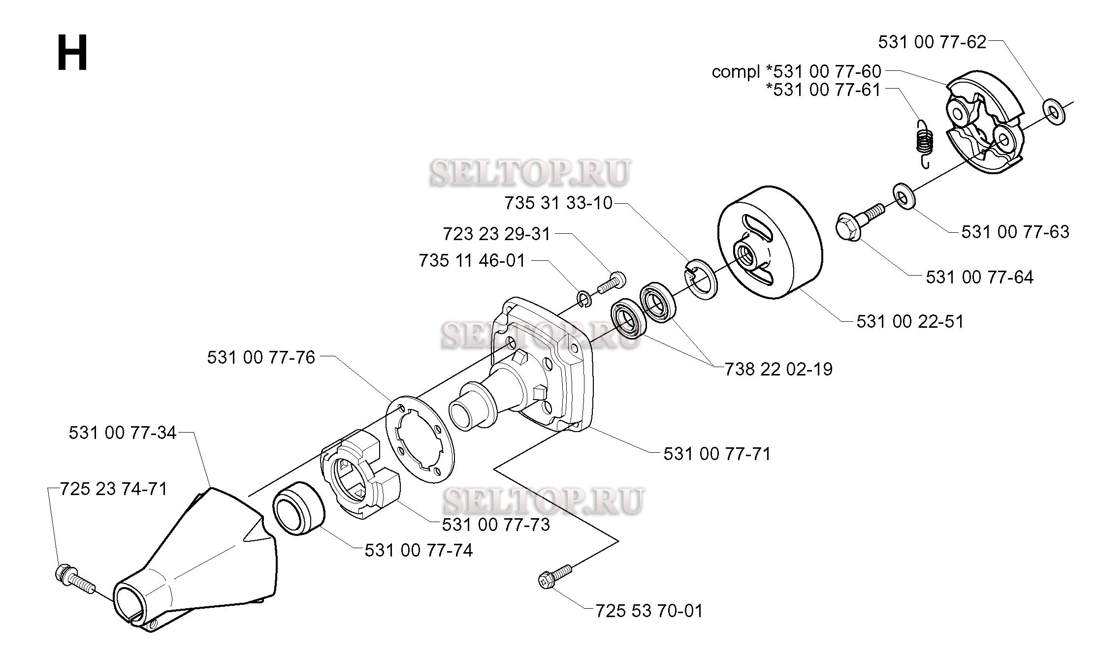 Сцепление для триммера Husqvarna 142 R (c 1999-10)