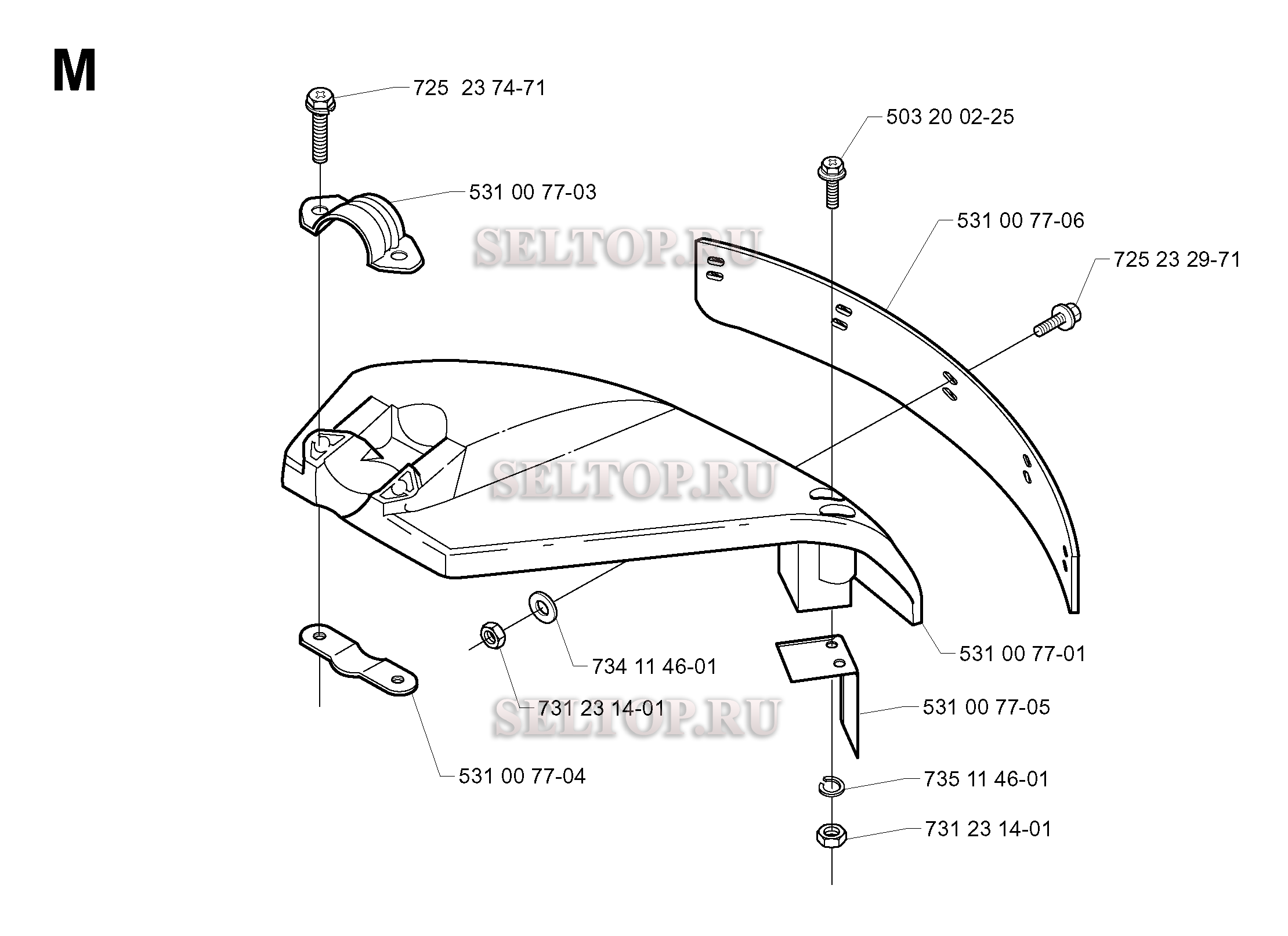 Защита для триммера Husqvarna 142 R (c 1999-10)