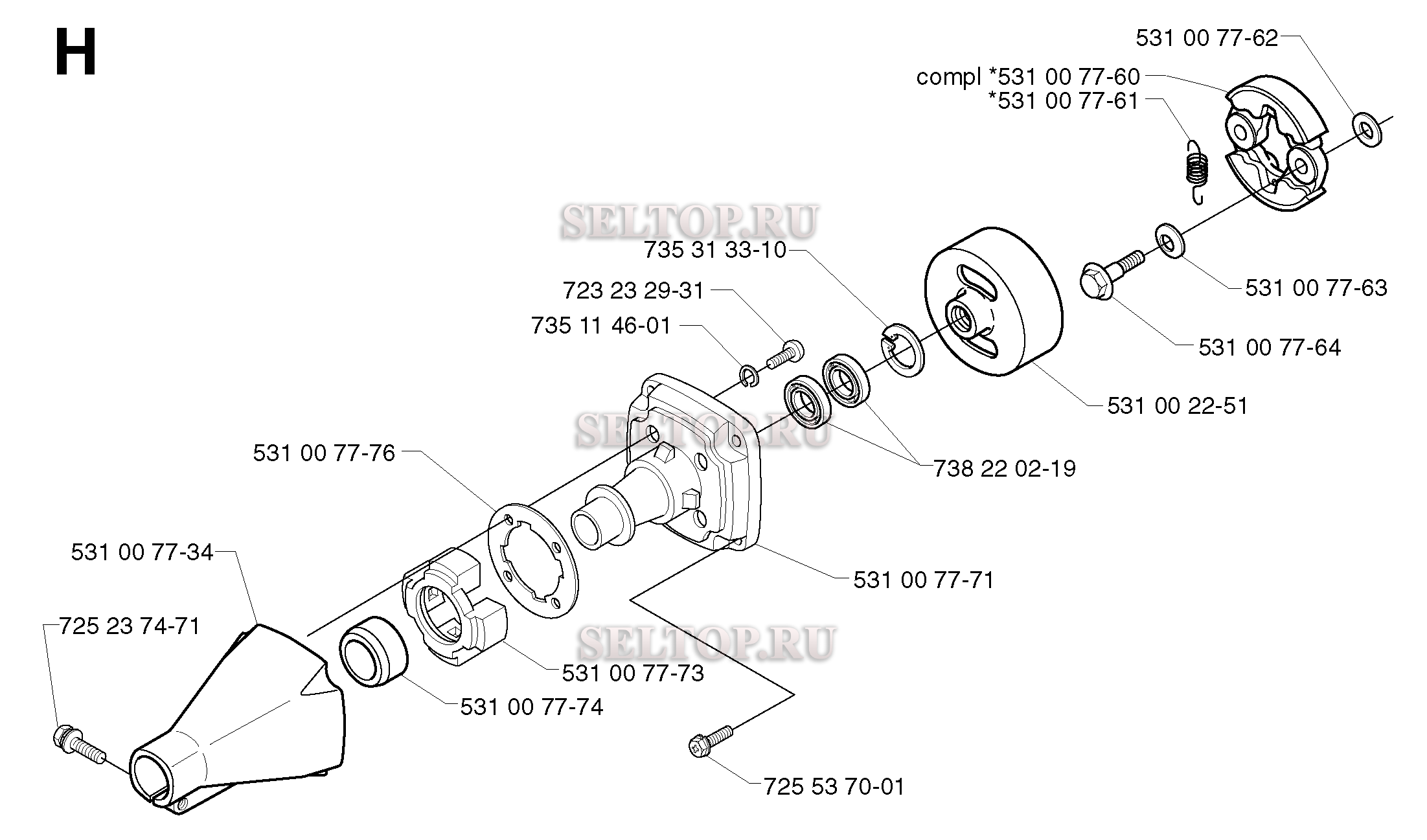Сцепление для триммера Husqvarna 142 R (c 2000-05)