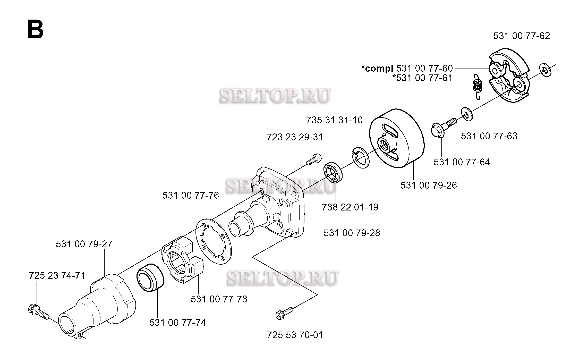 Сцепление для триммера Husqvarna 142 RJ (c 2003-01)