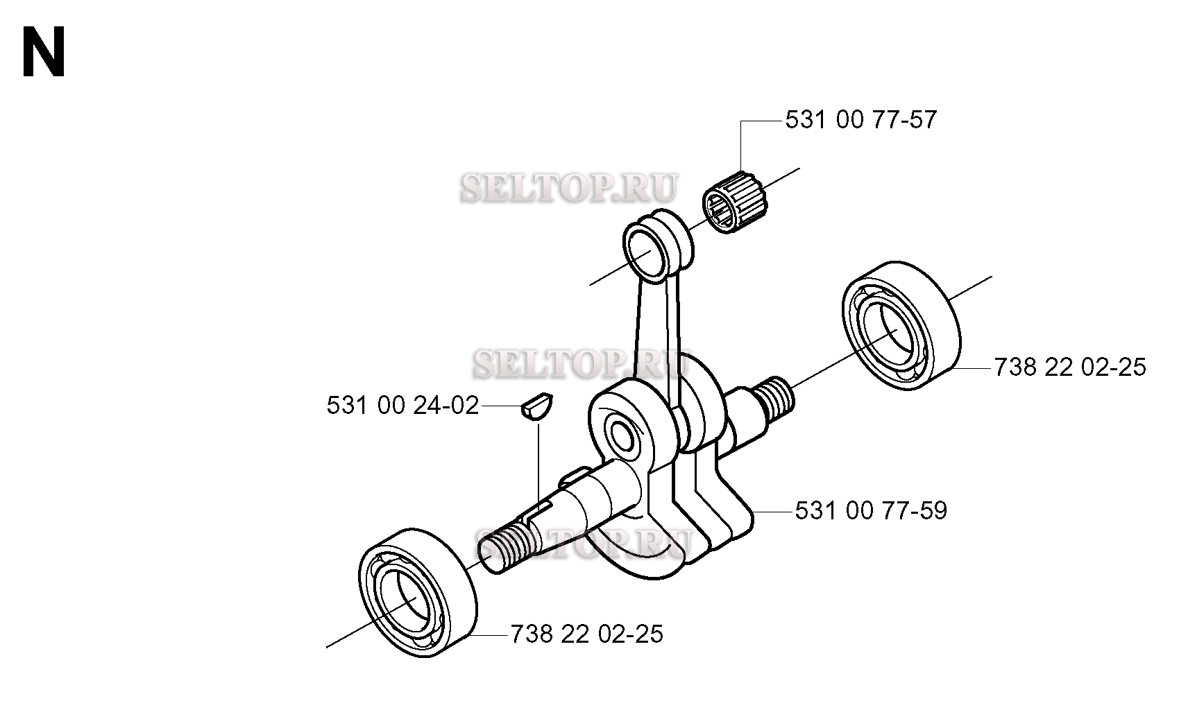 Коленвал для триммера Husqvarna 143 R (c 2005-10)