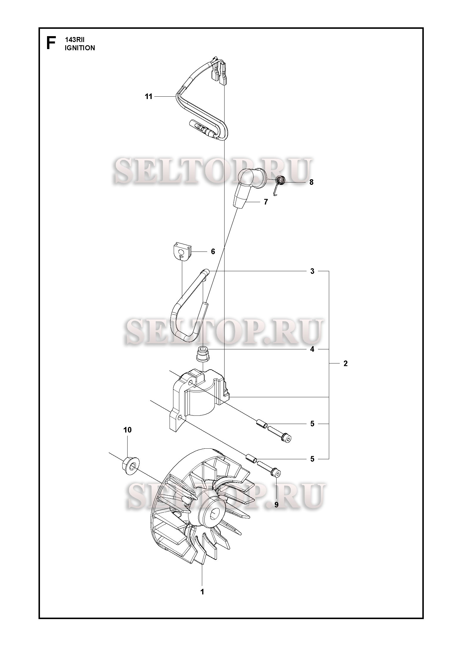 Зажигание для триммера Husqvarna 143 RII (c 2018-02)