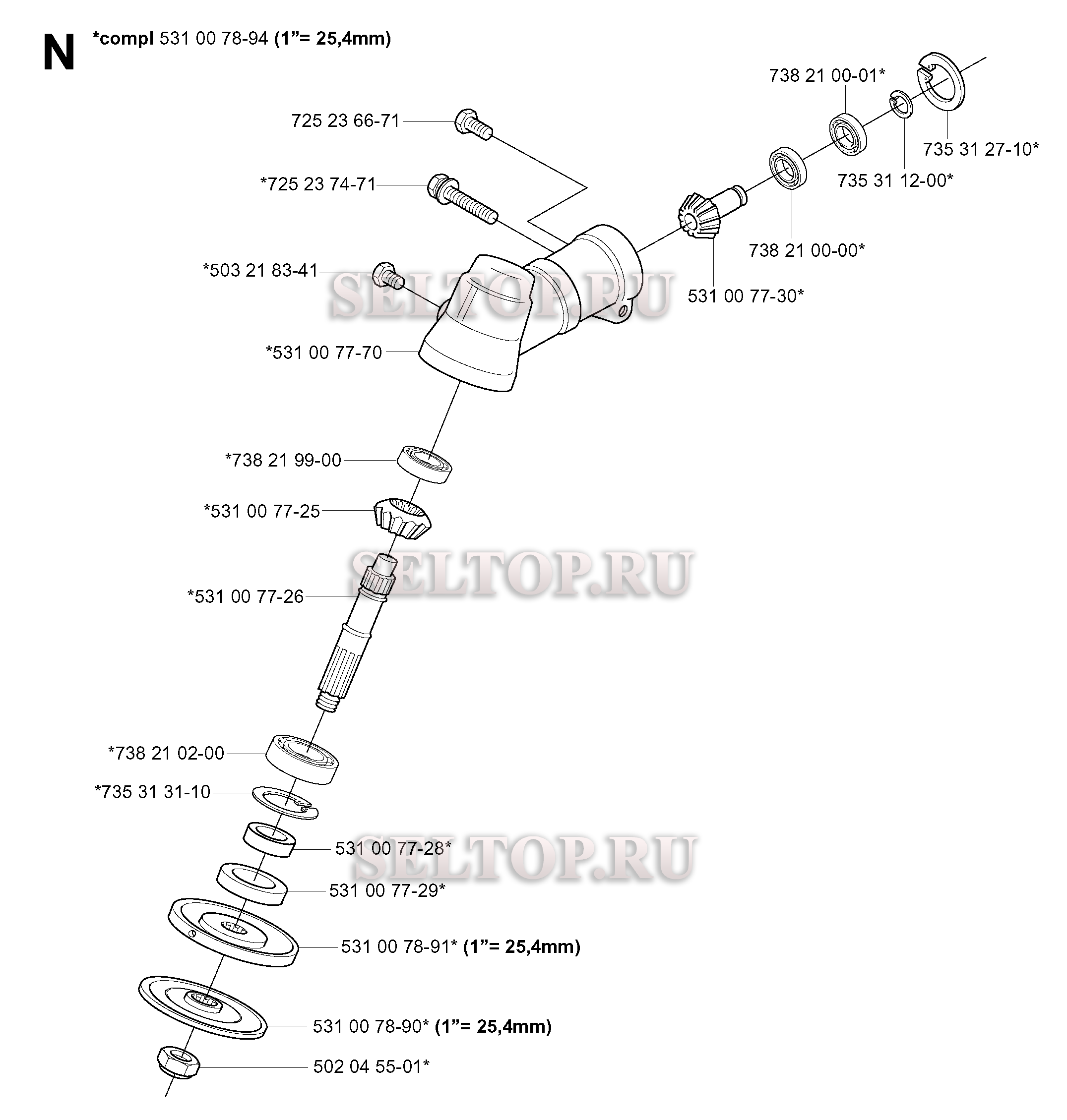 Редуктор для триммера Husqvarna 152 RJ (c 2003-01)