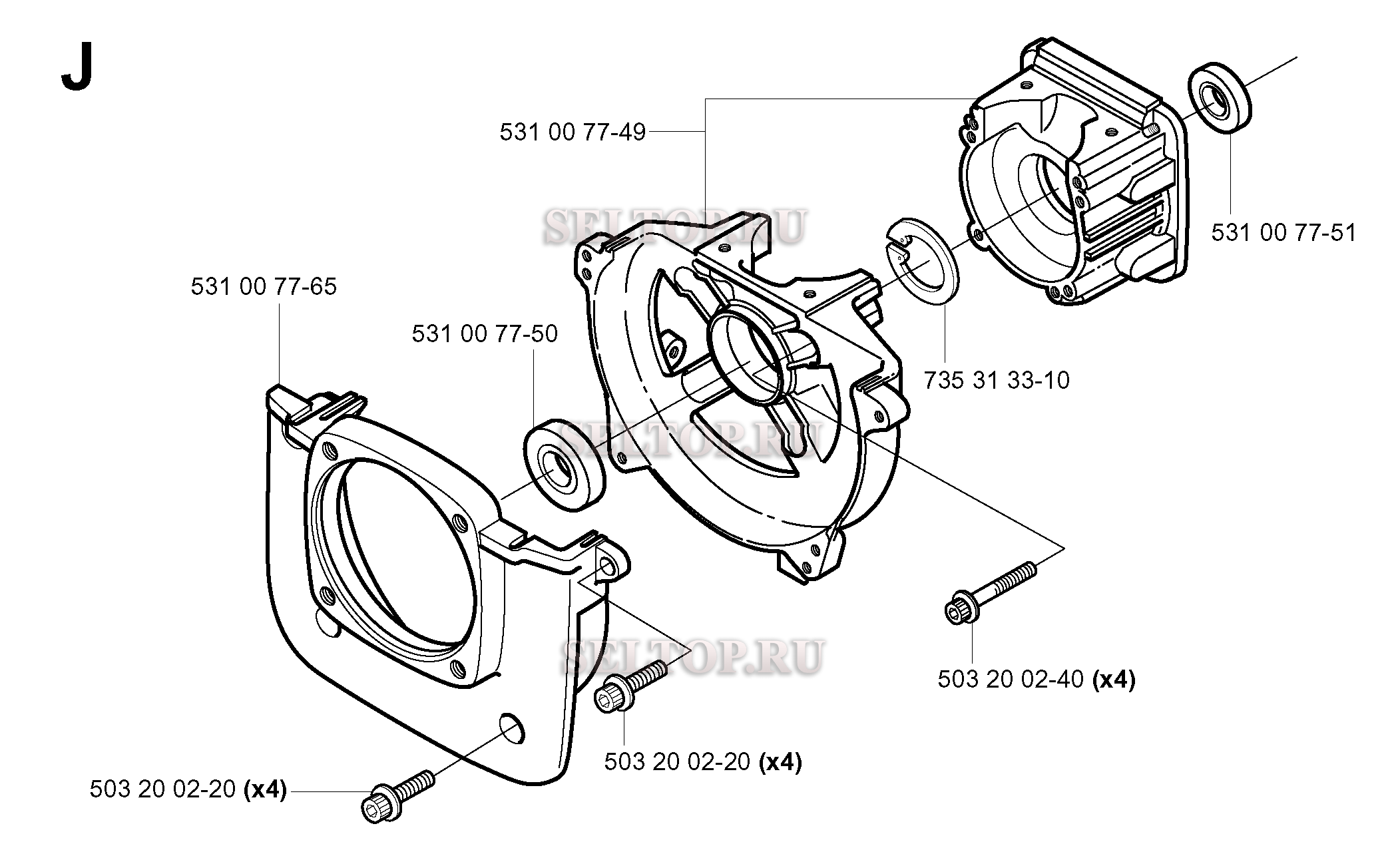 Картер для триммера Husqvarna 152 RJ (c 2003-01)