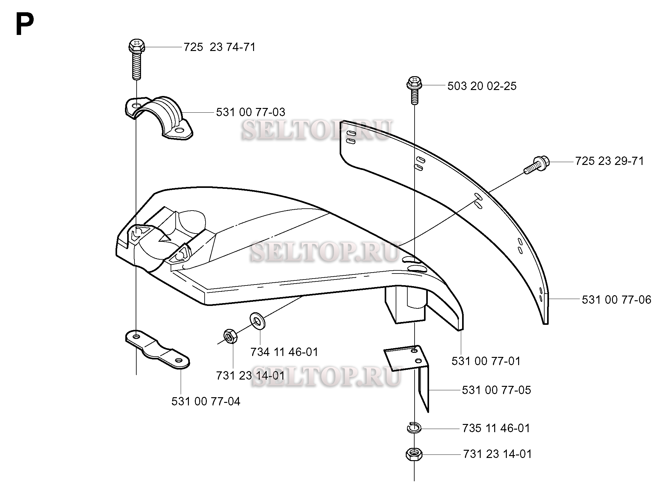 Защита для триммера Husqvarna 152 RJ (c 2003-01)