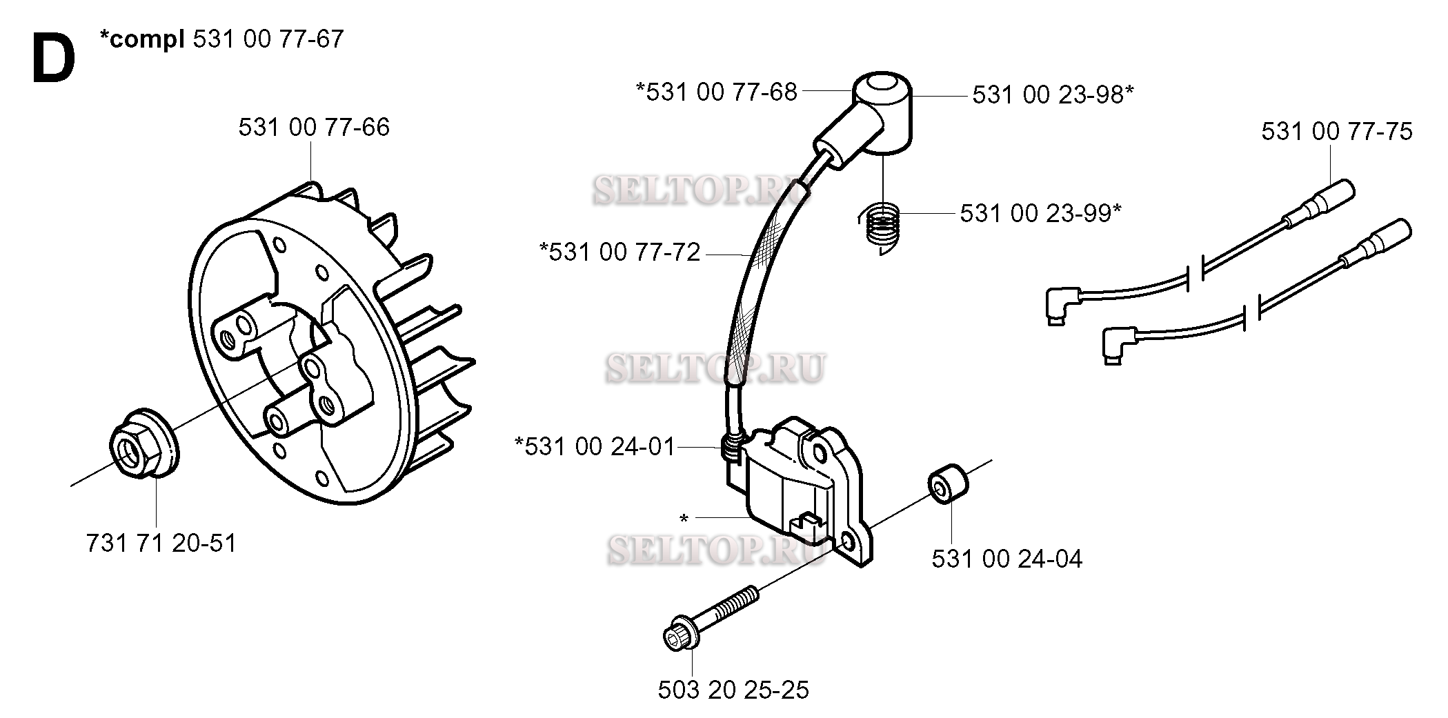 Зажигание для триммера Husqvarna 152 RJ (c 2003-01)