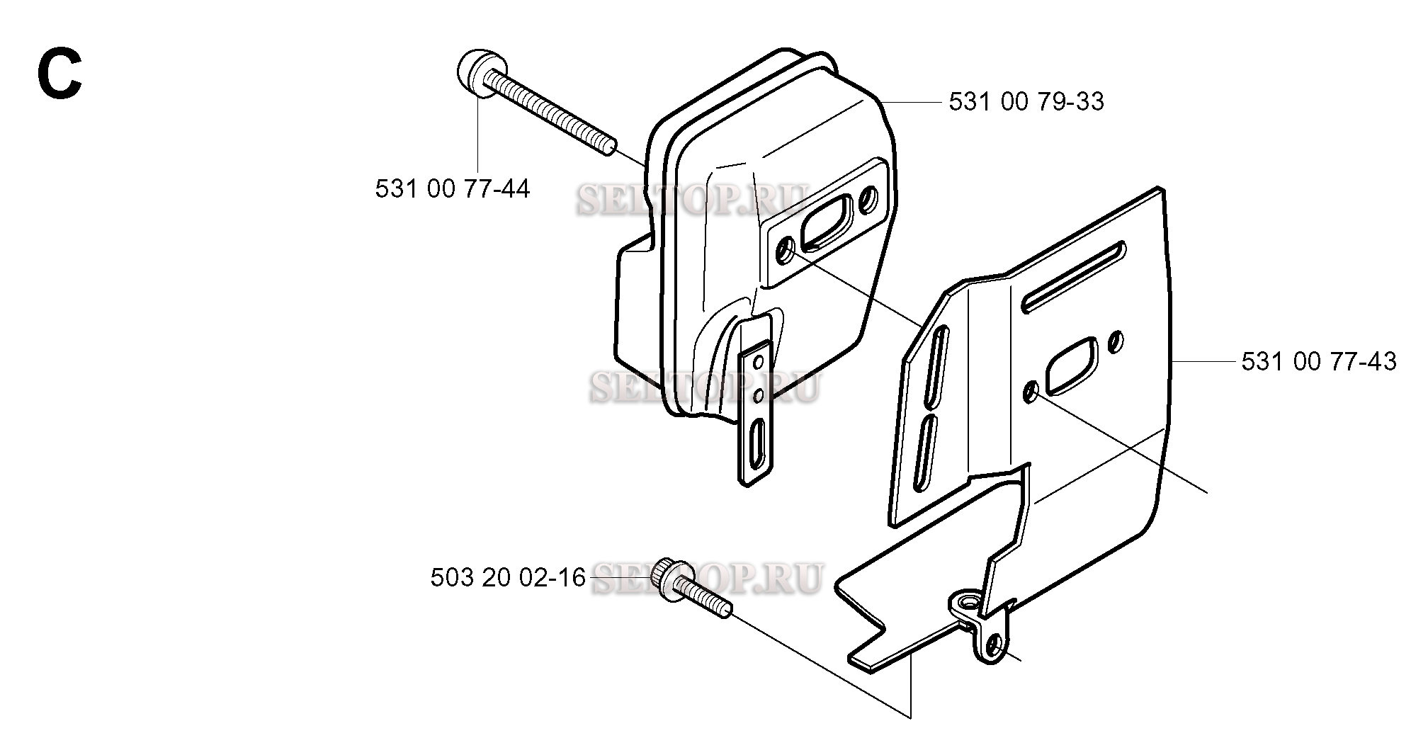 Глушитель для триммера Husqvarna 152 RJ (c 2003-01)