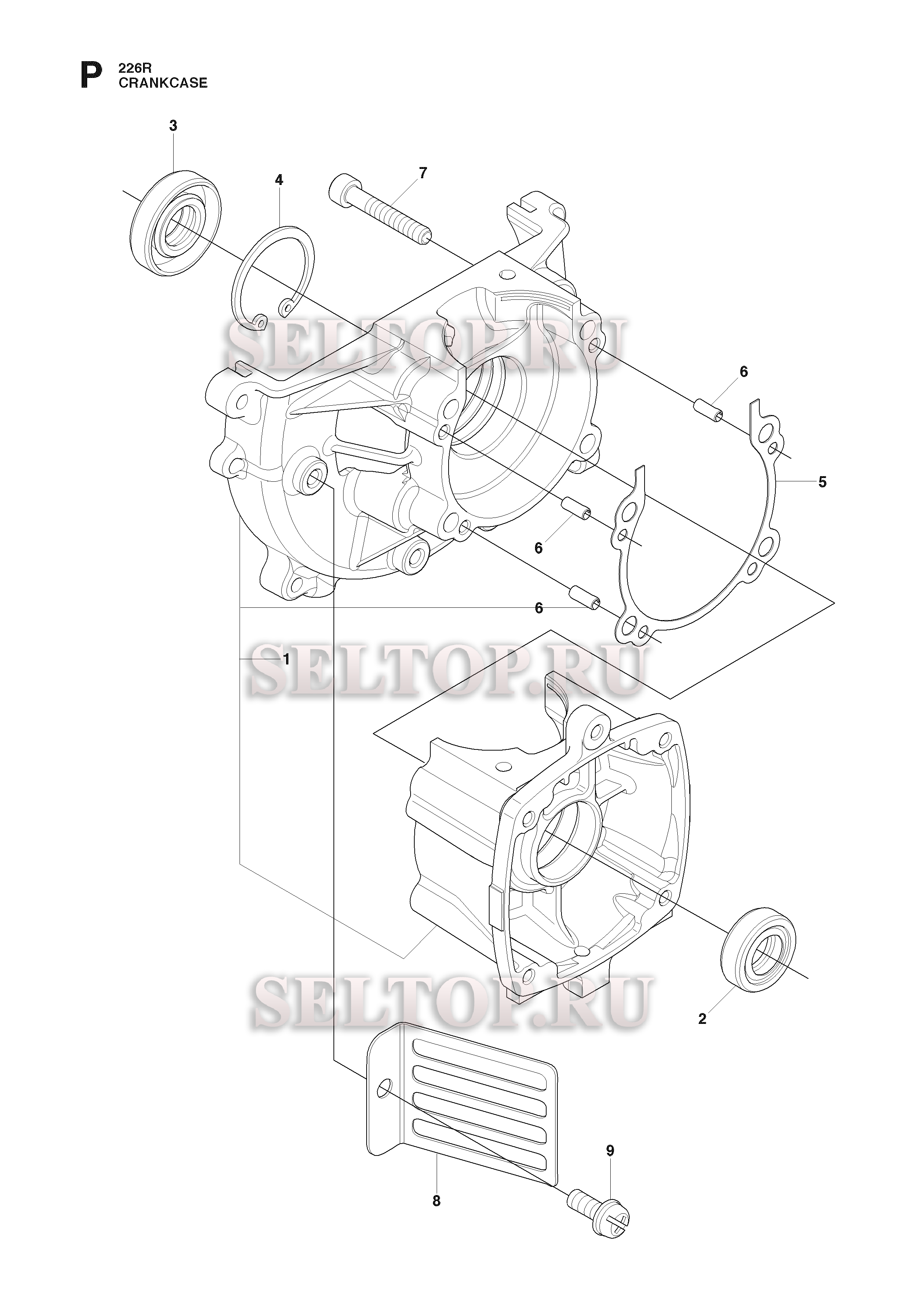 Картер для триммера Husqvarna 226 R (c 2009-01)
