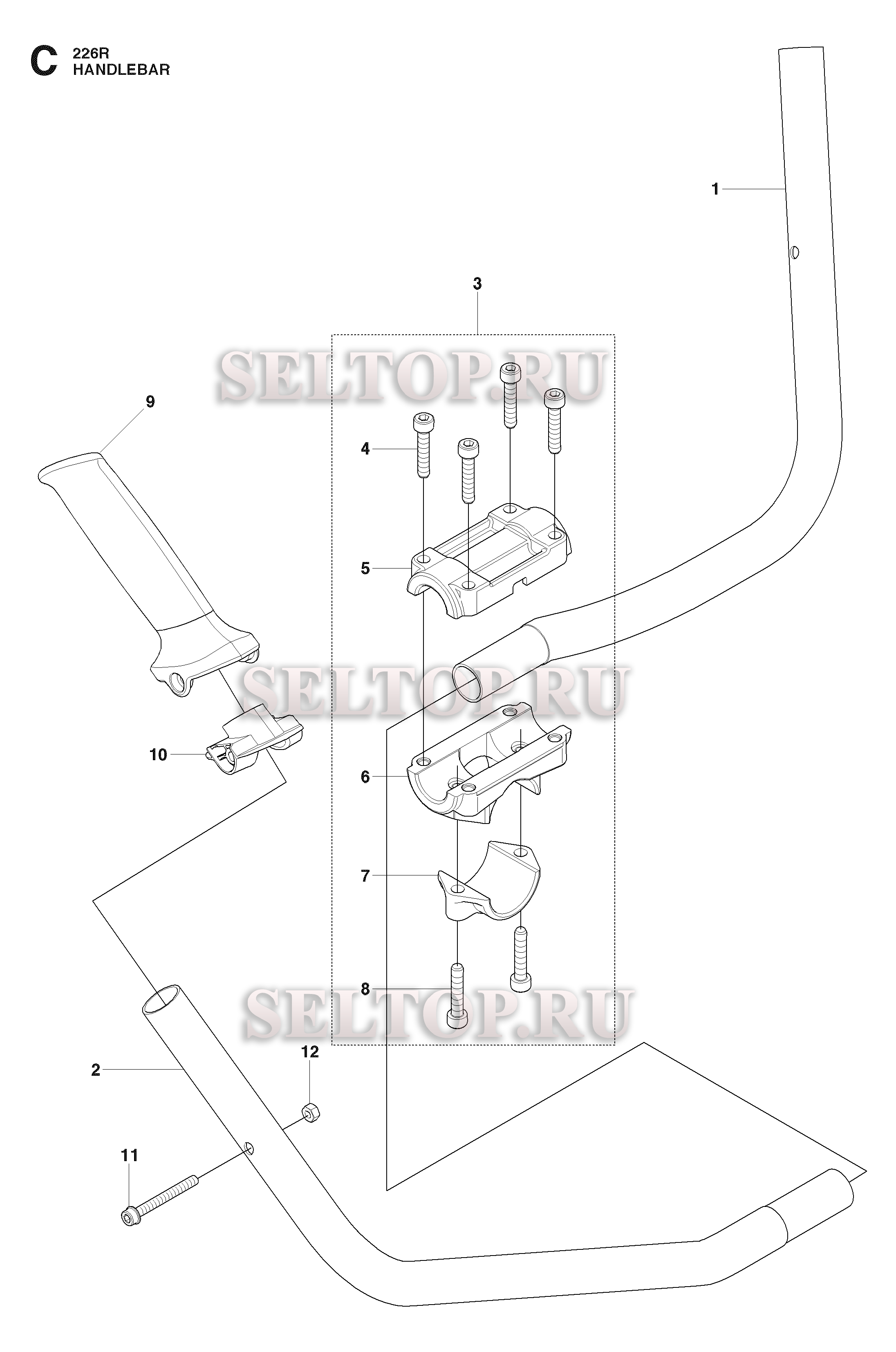 Ручка для триммера Husqvarna 226 R (c 2009-01)