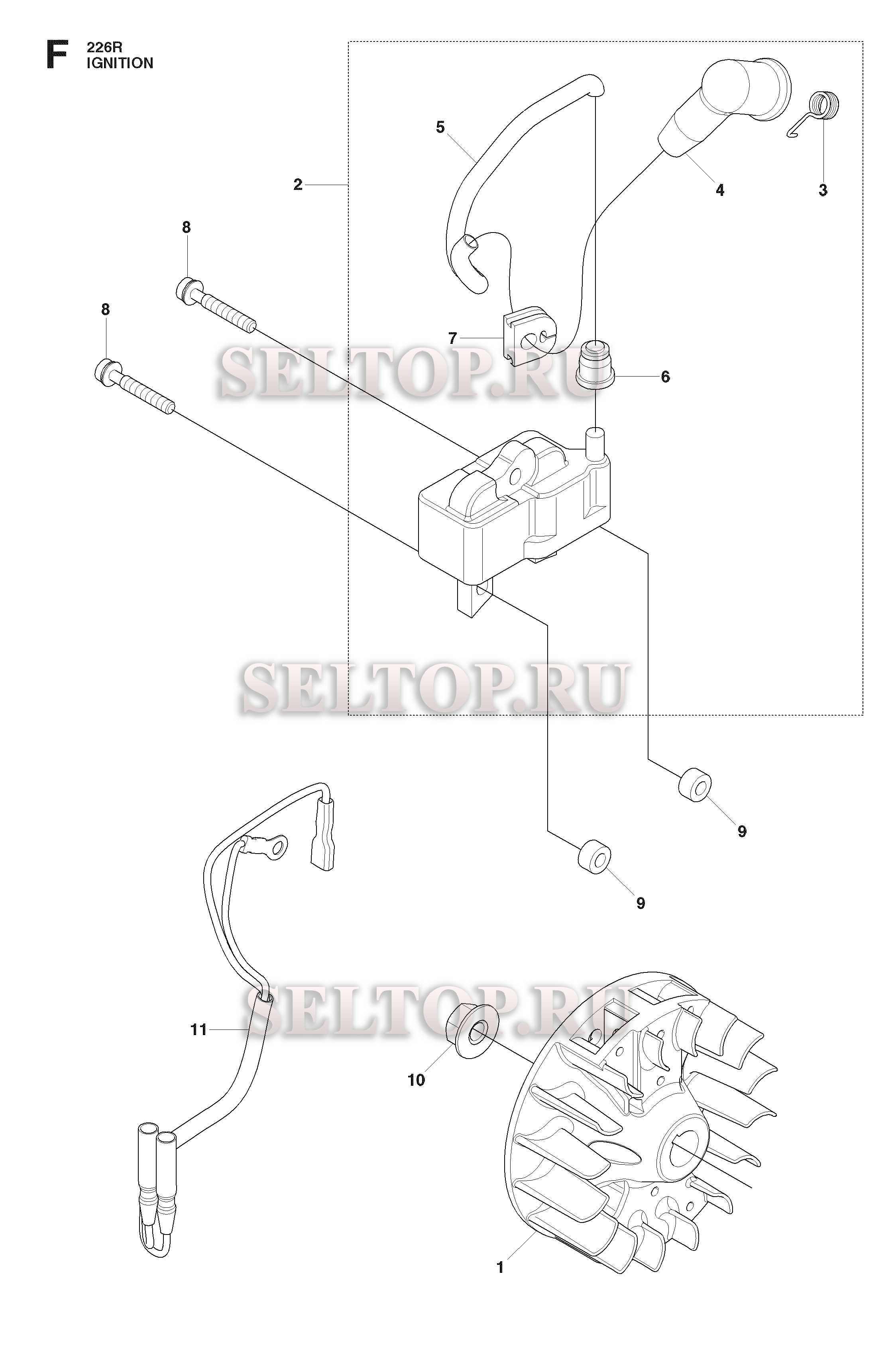 Зажигание для триммера Husqvarna 226 R (c 2009-01)