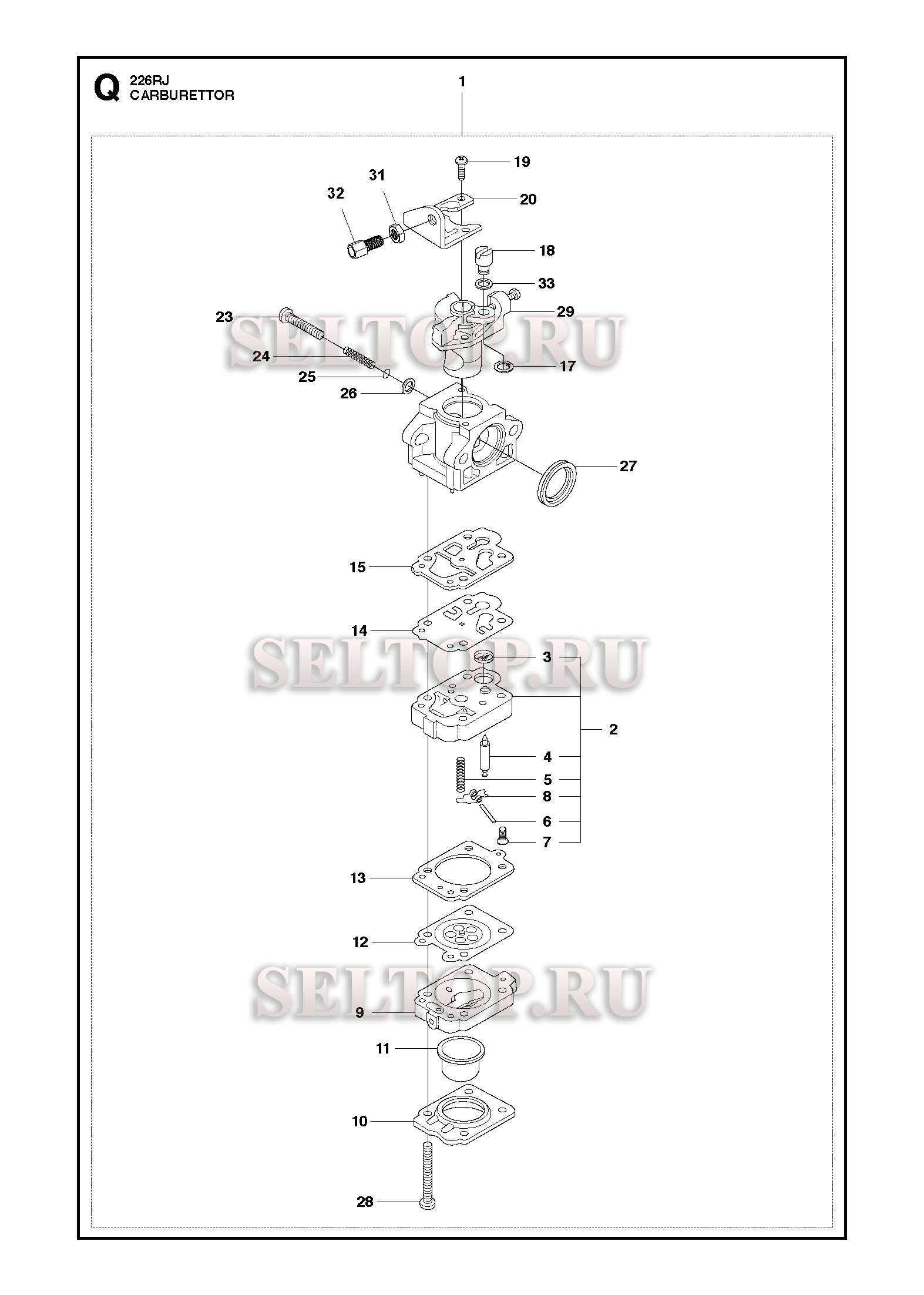 Карбюратор для триммера Husqvarna 226 RJ (c 2012-06)