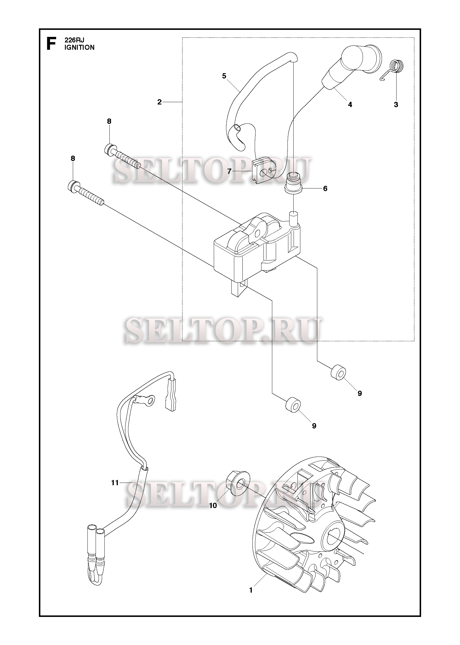 Зажигание для триммера Husqvarna 226 RJ (c 2012-06)
