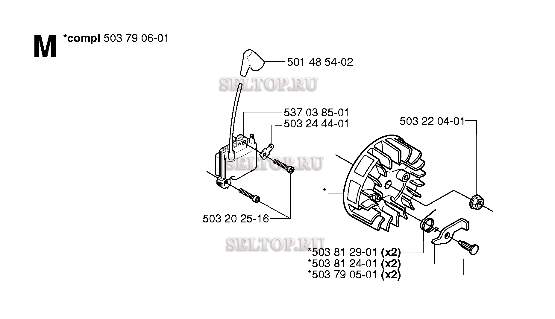 Зажигание для триммера Husqvarna 232 R (c 2006-01)