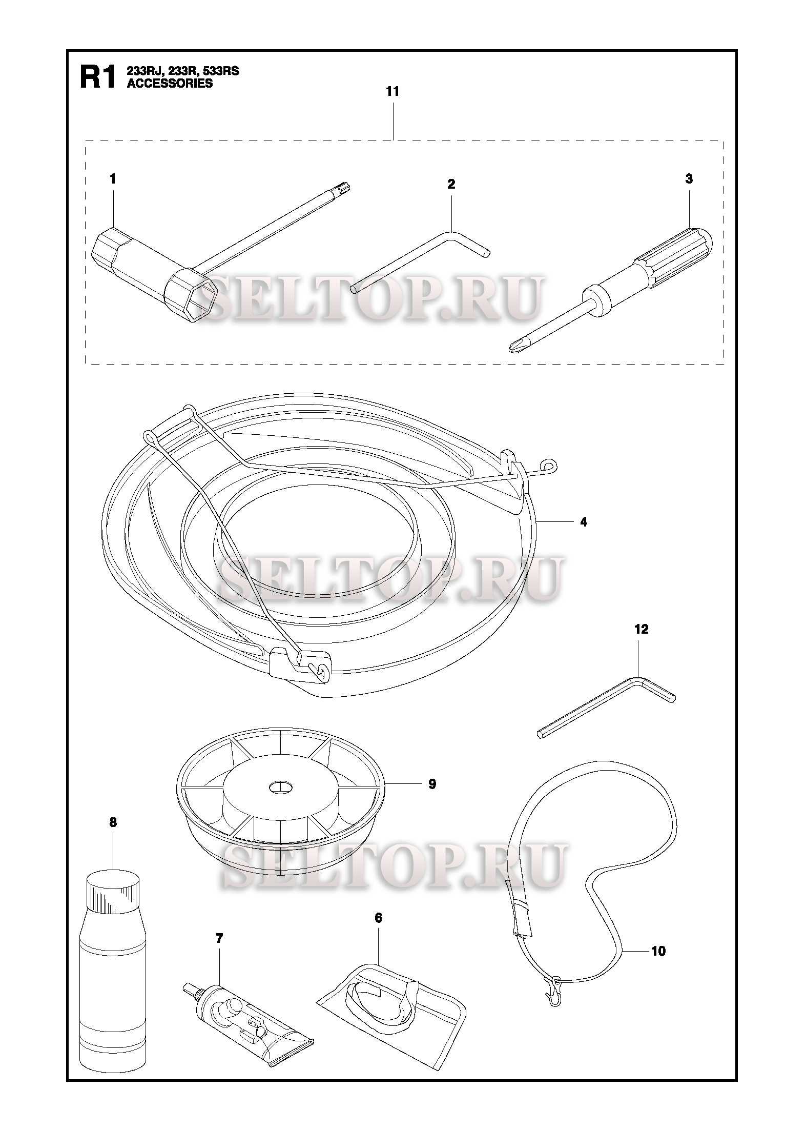 Аксессуары для триммера Husqvarna 233 R (c 2011-07)