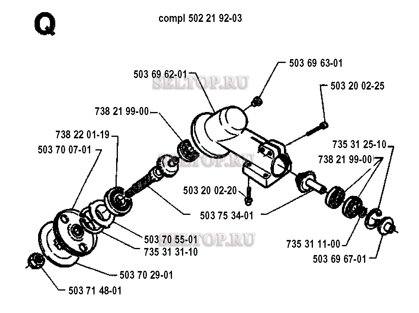 Редуктор для триммера Husqvarna 240 RBD (c 1995-01)